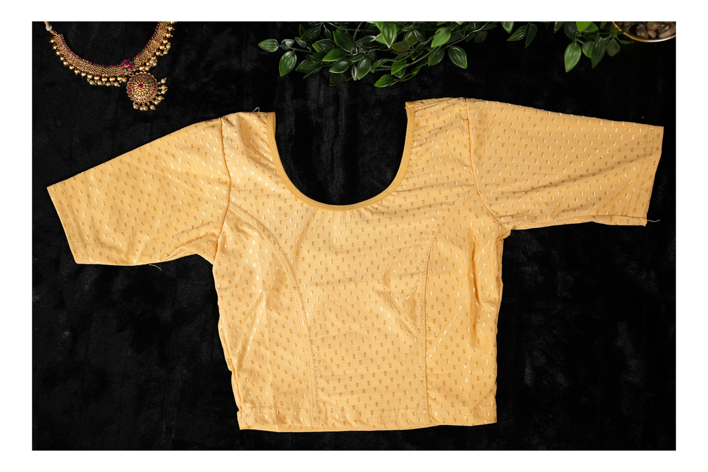 Stretchable blouse in cream colour (Code:B15)