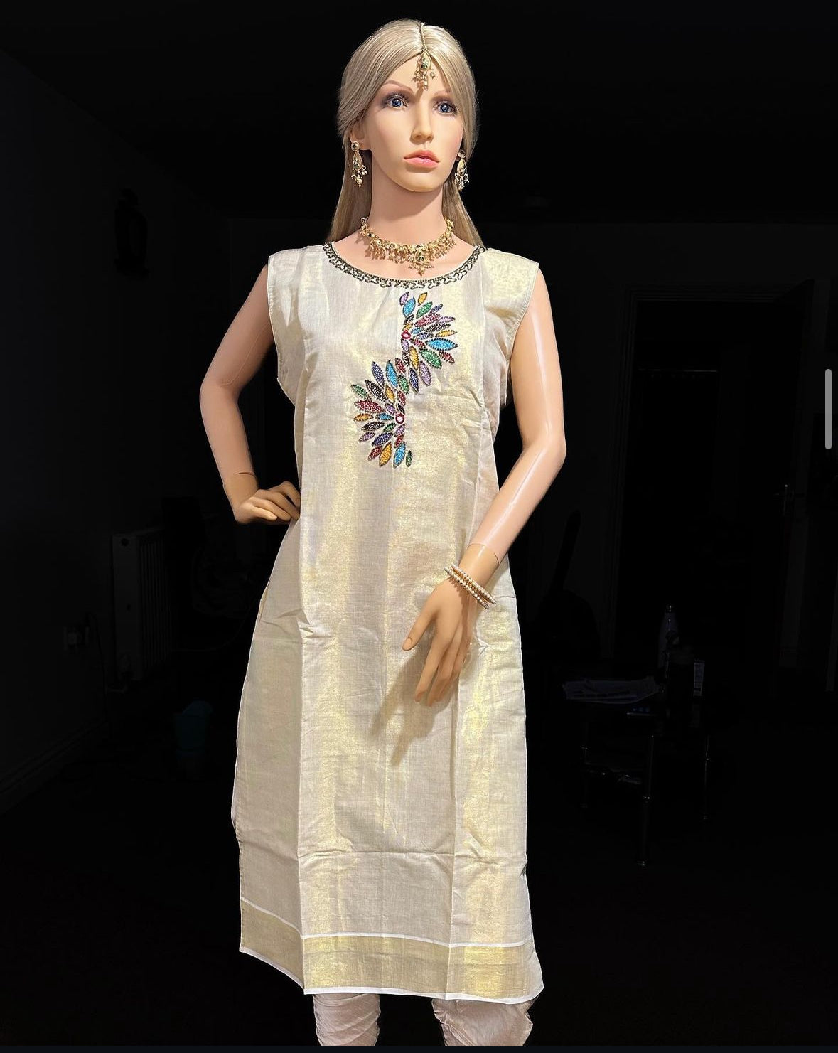Tissue Kasavu Salwar Set(KER-345)
