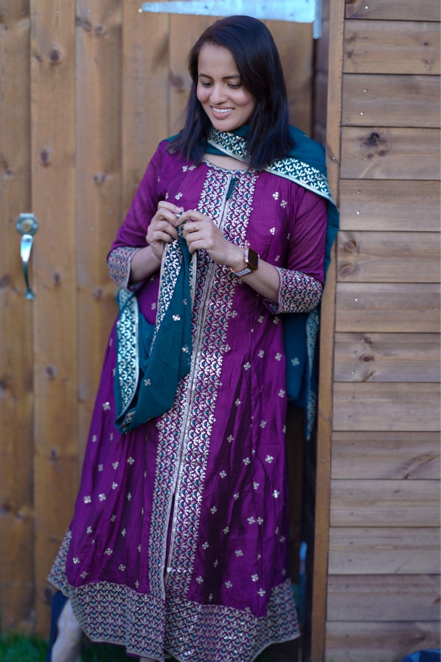 Party wear kurti set with contrast dupatta(KER-747)
