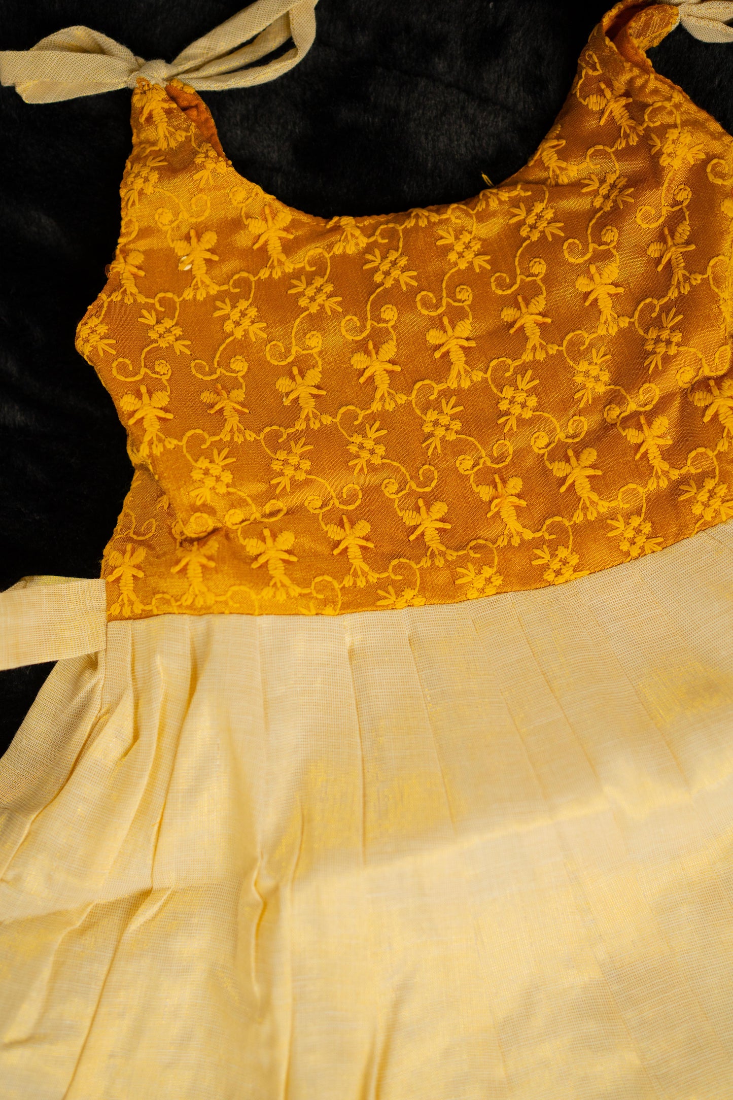 Golden Elegance Kids Party Dress(KCW129)