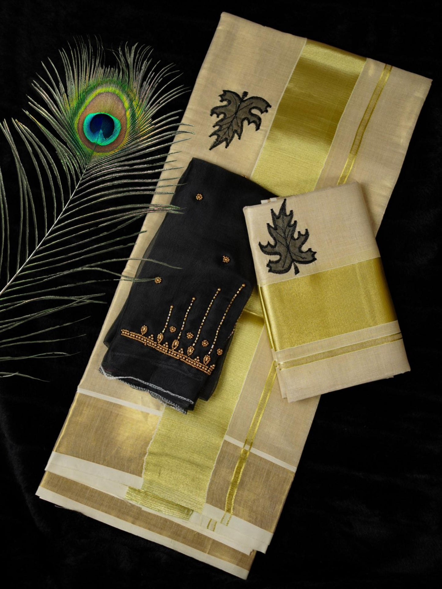 Tissue kasavu set mundu(SM-251)