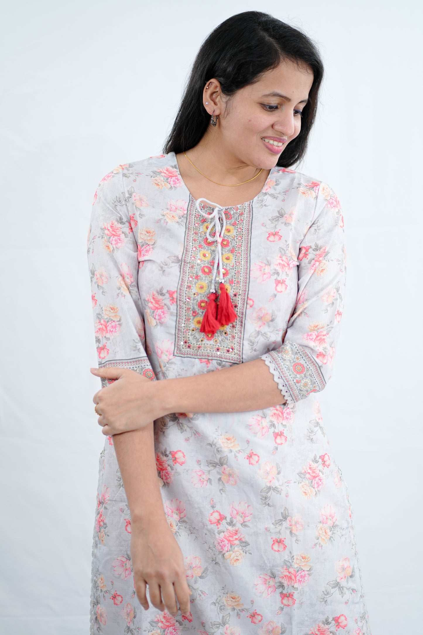 Cotton Kurti set with embroidery (KER778)