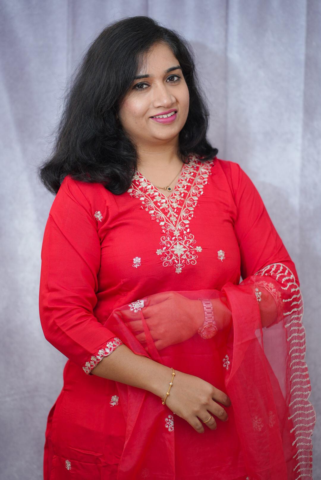 Premium Roman silk kurti set(KER-1052)