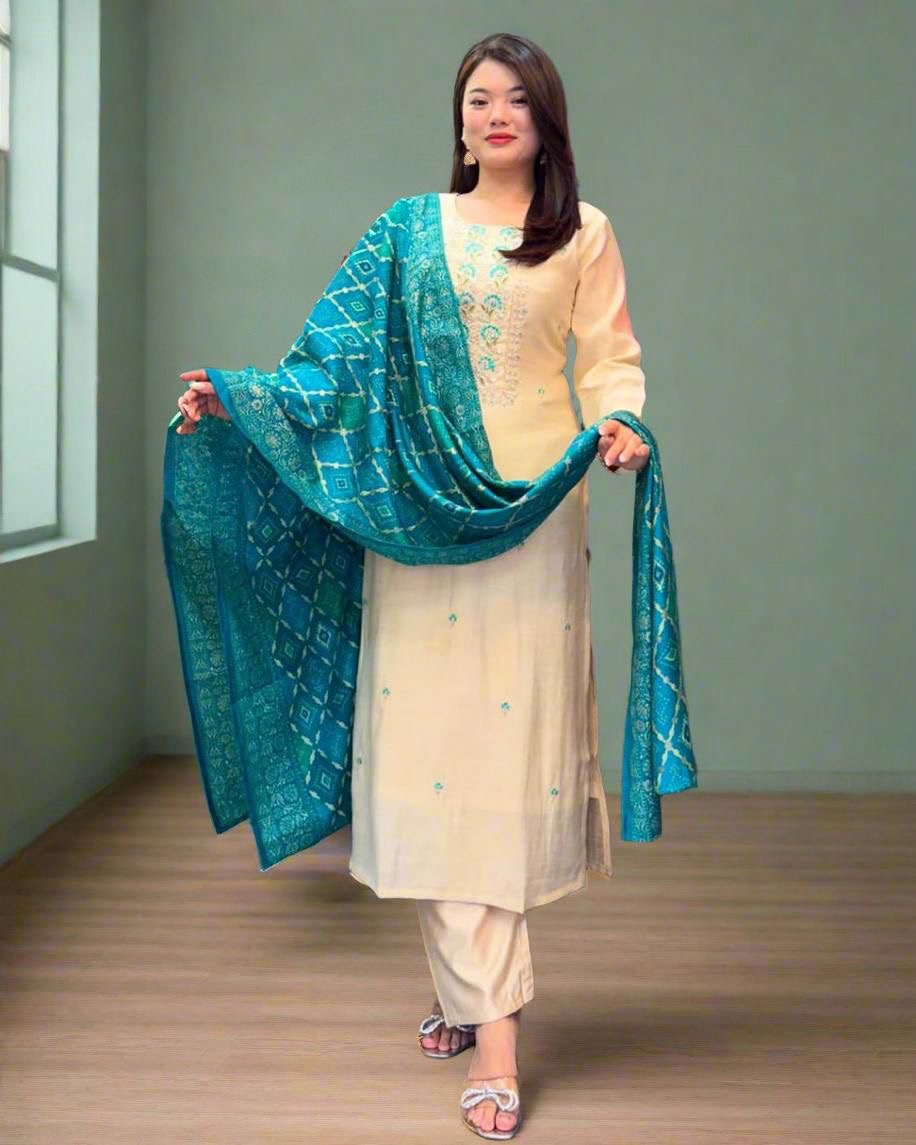 Banarasi Bandhej Suit Set (JN-2023)