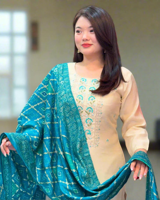 Banarasi Bandhej Suit Set (JN-2023)