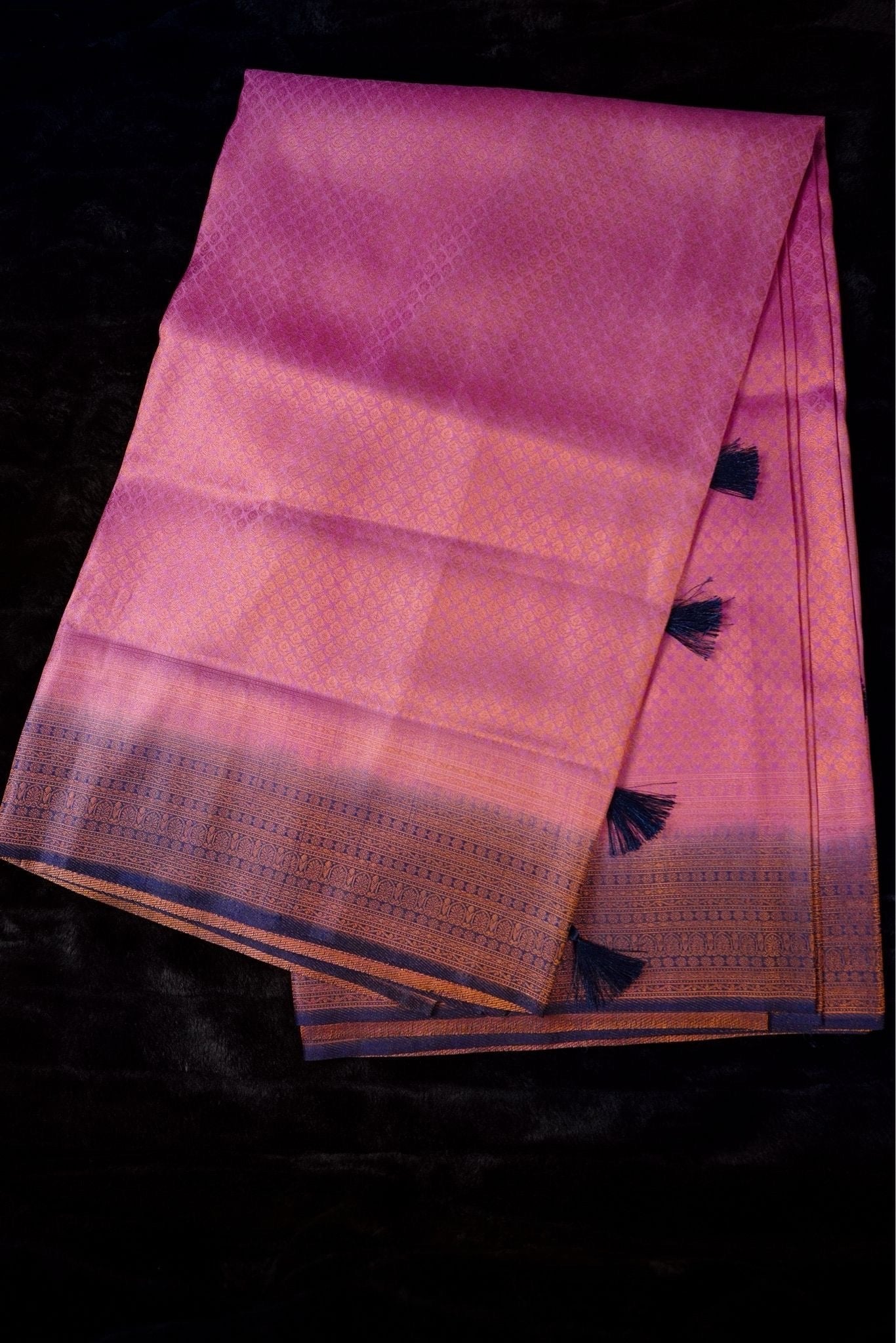 Soft Kubera silk saree in shade of pink and blue(SAR-1111)