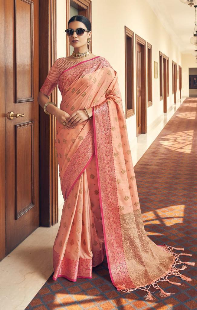 Soft Silk belnd saree with Zari motifs (JN-2020)