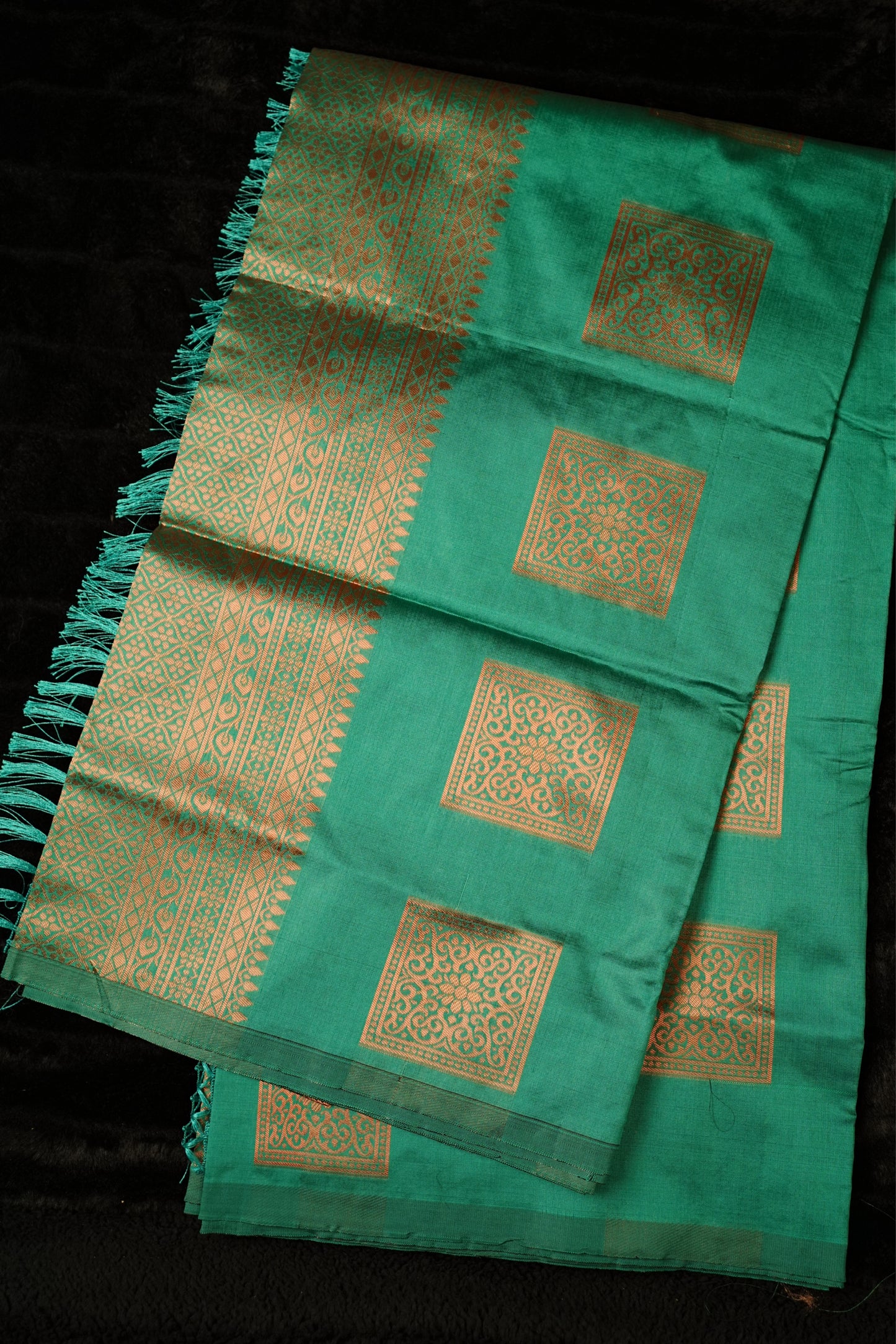 Semi Silk Saree – Soft Drape with Decorative Tassels SAR-1120