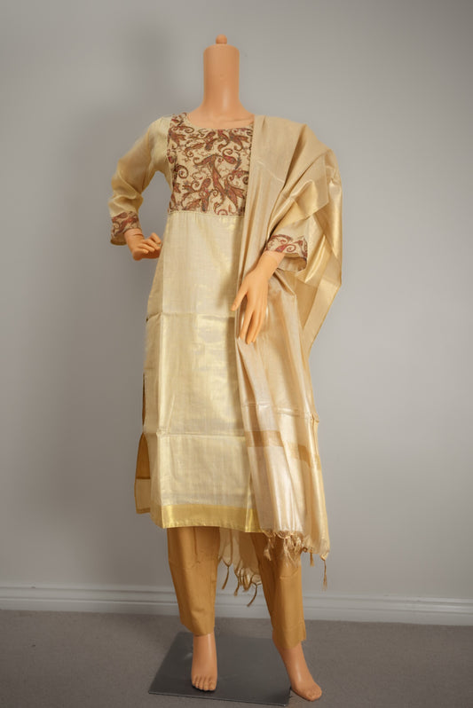Beautiful Kasavu salwar with embroidery (KER1060)