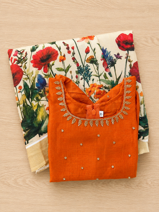 Girls Vichitra silk top & Skirt (KCW139)