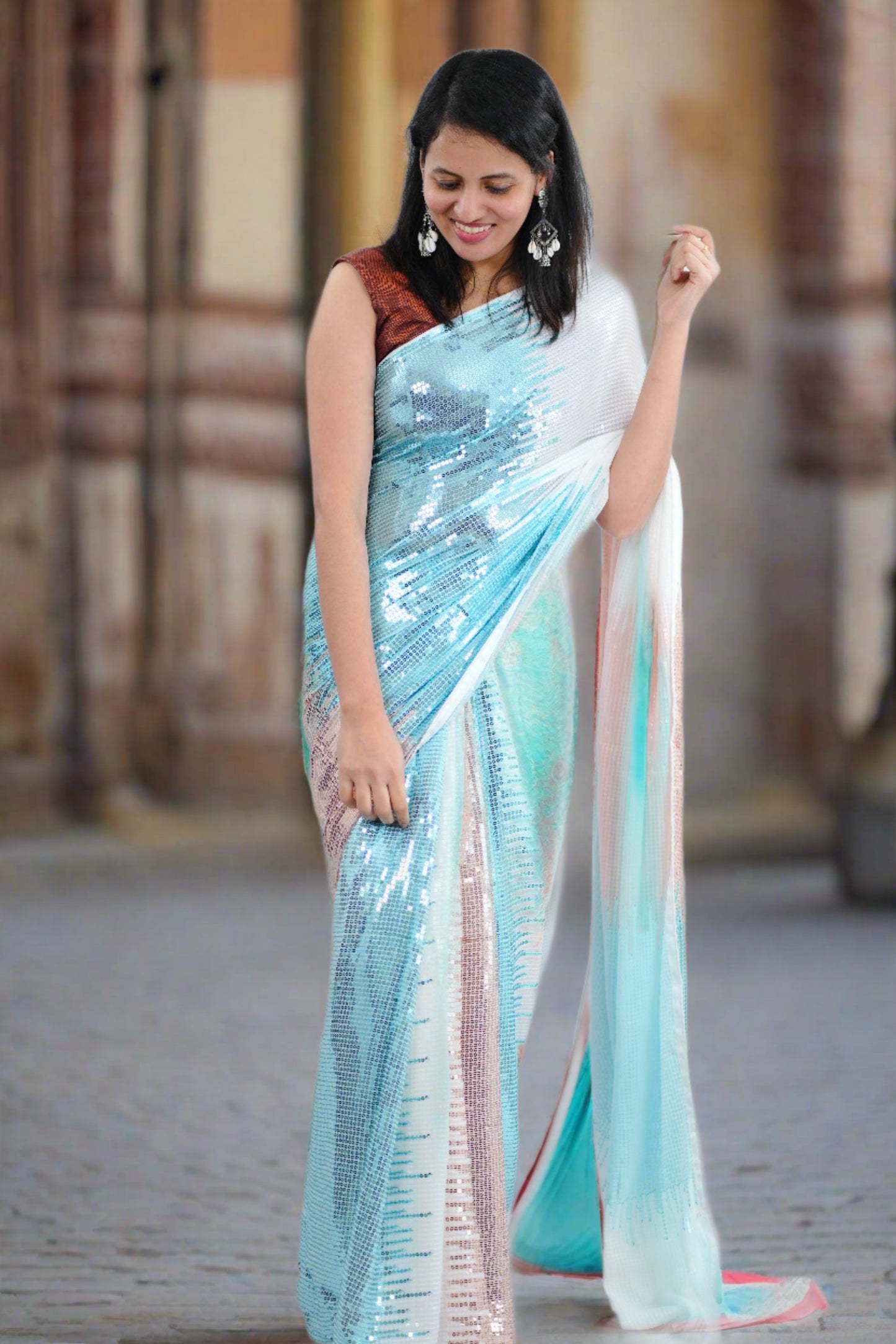 Beautiful Georgette sequin saree (SAR116)