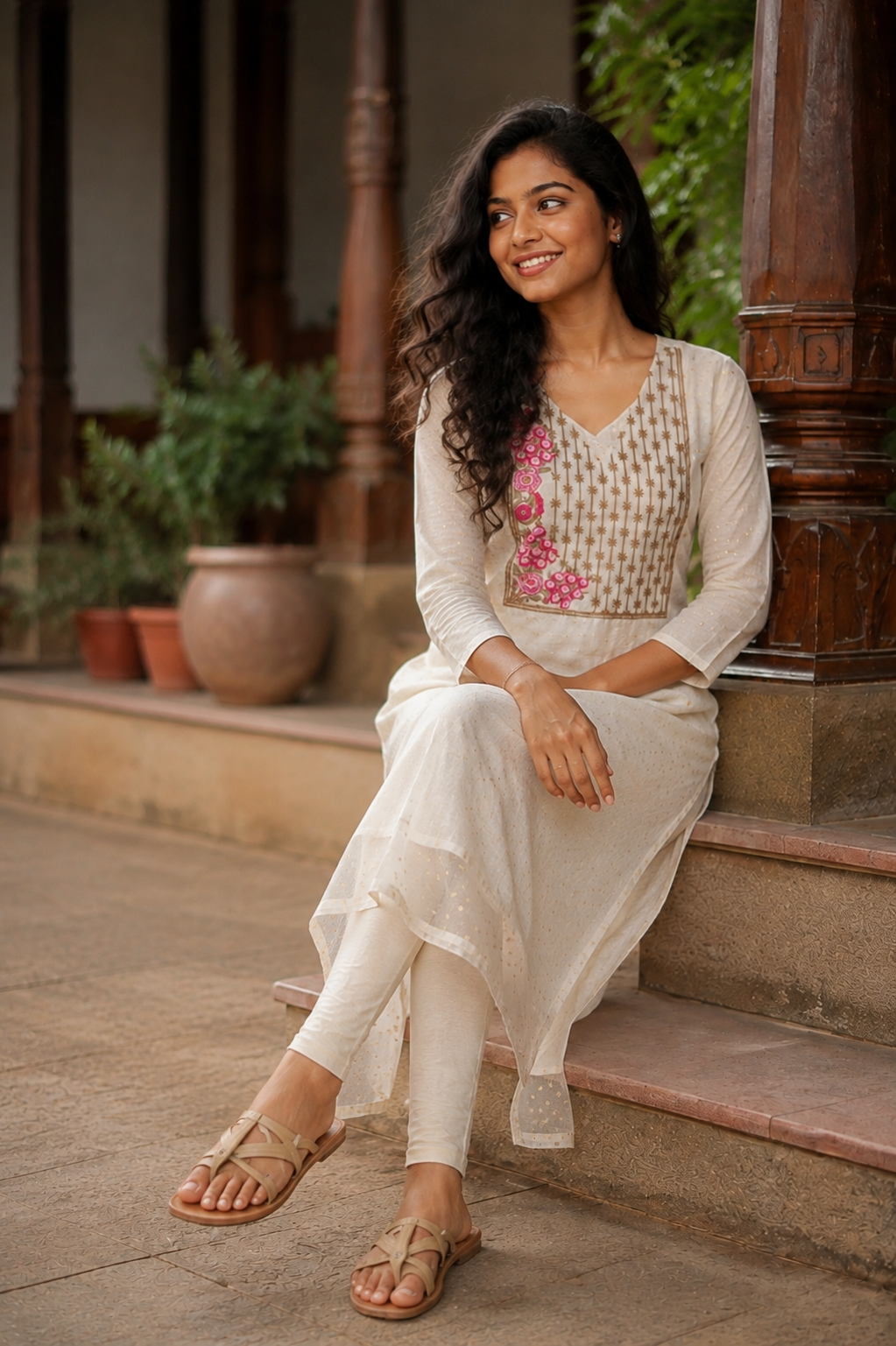 Premium Tissue Embroidered Kurta (KER-1221)