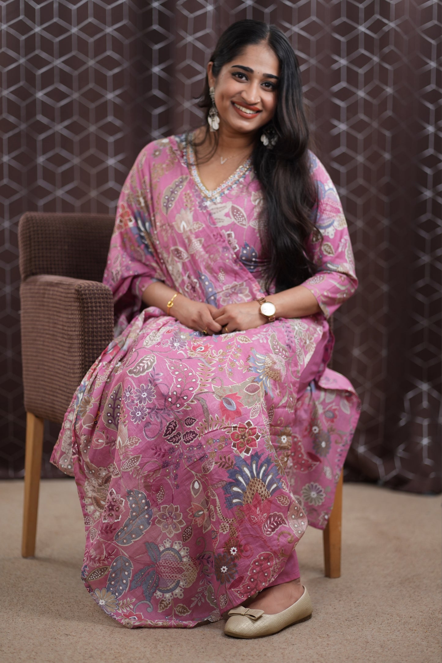 Designer Kurti set with embroidery (KSH-1010)