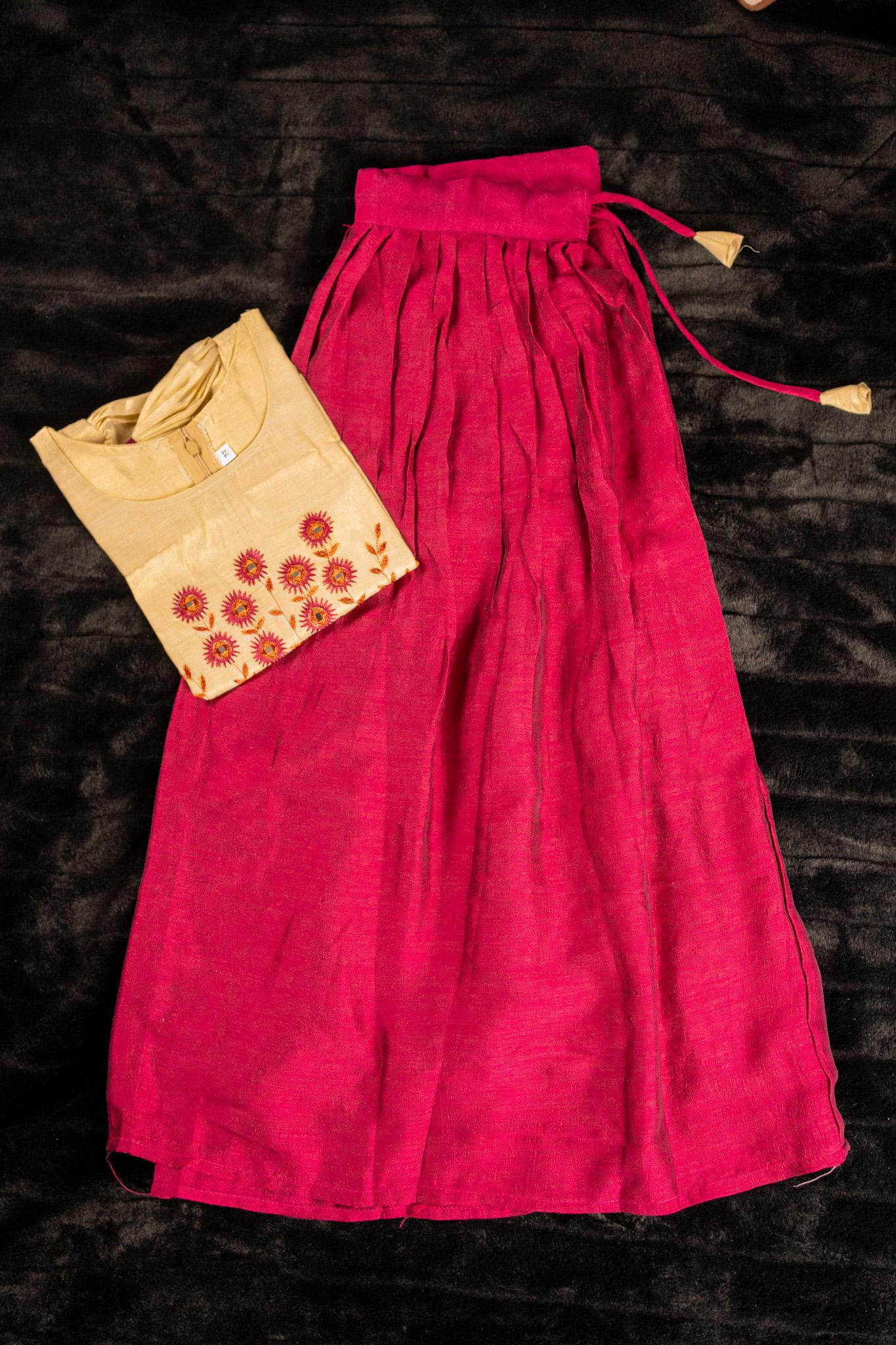 Festive Kids Skirt & Blouse for Onam(KCW125)