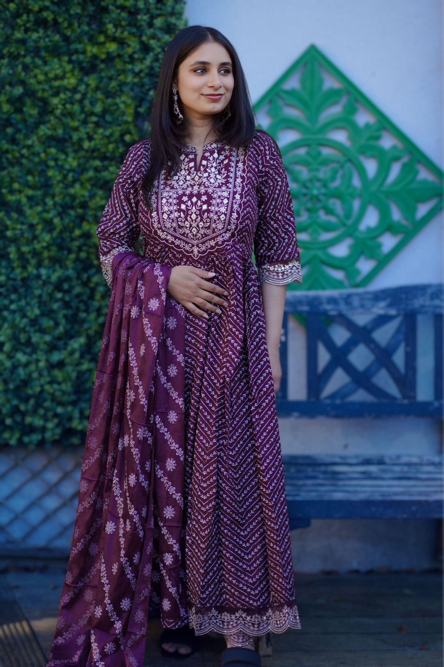 Anarkali Kurti in beautiful purple shade (KSH-1014)