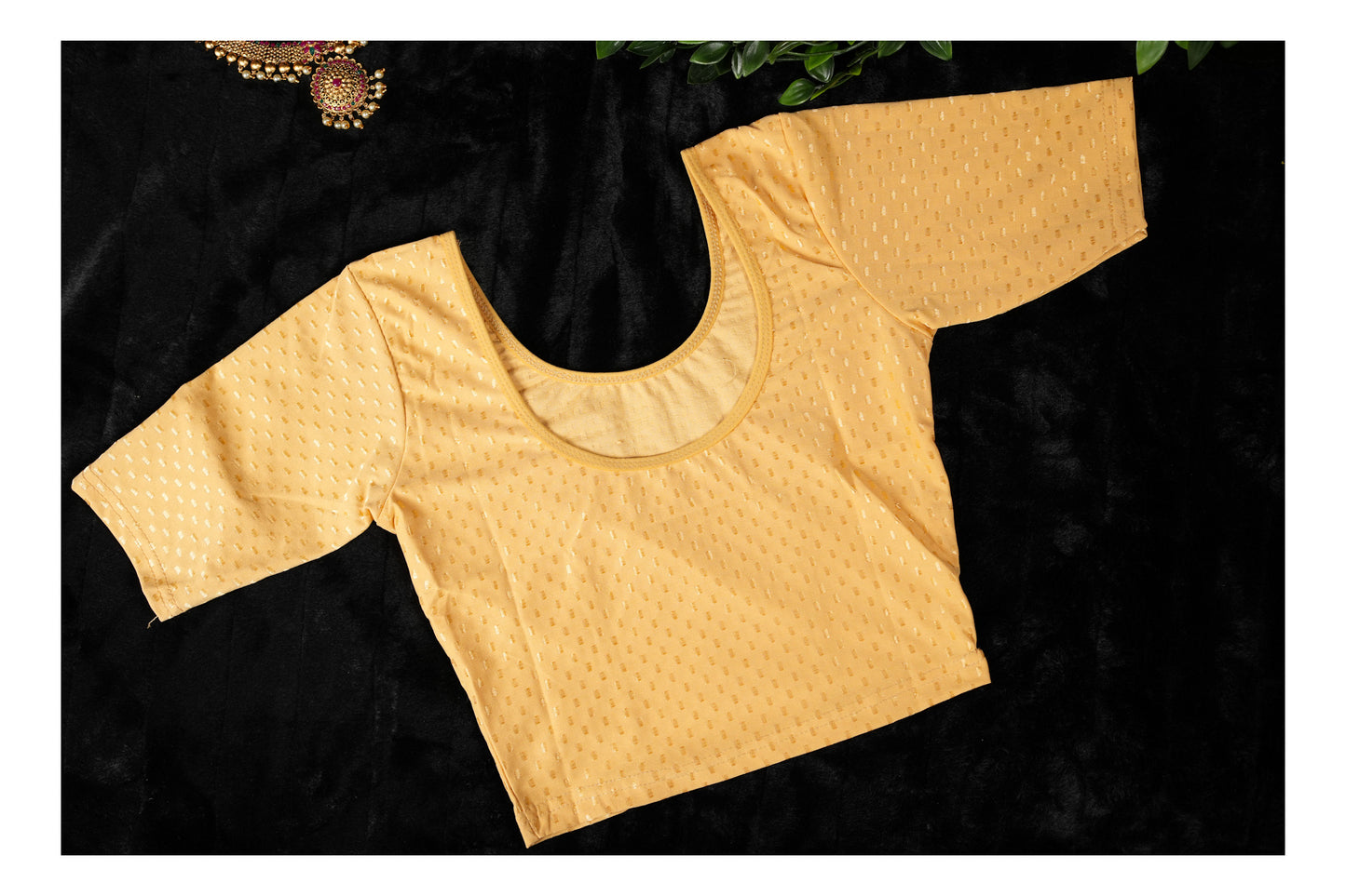 Stretchable blouse in cream colour (Code:B15)