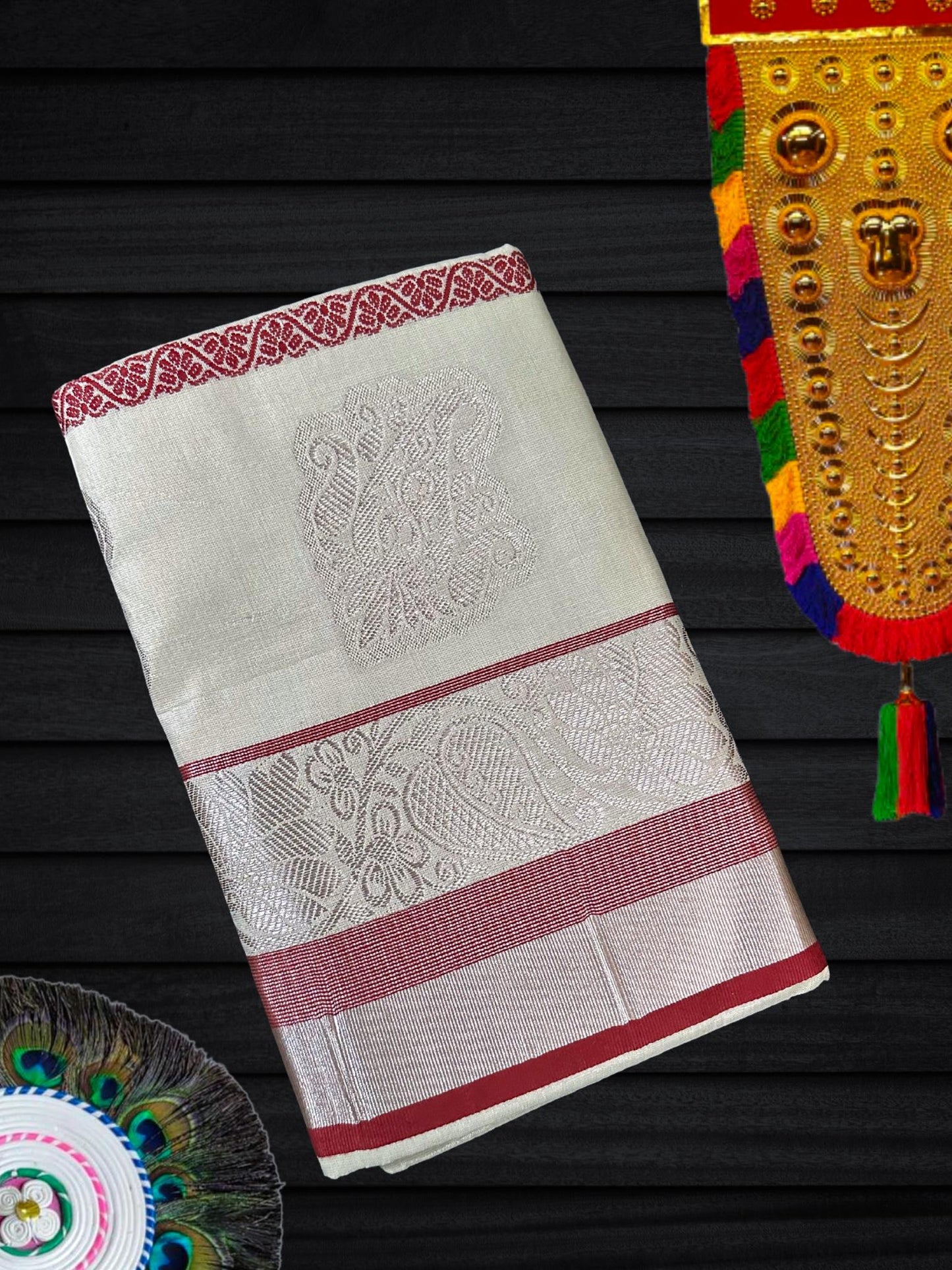 Premium Kasavu saree with intricate design(SAR-232)