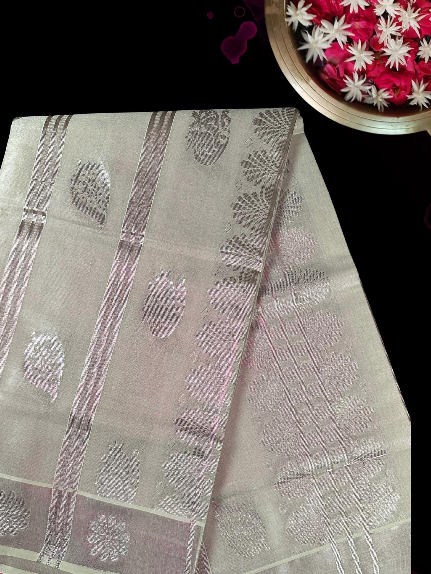 Premium Kasavu saree with embroidery(SAR-228)