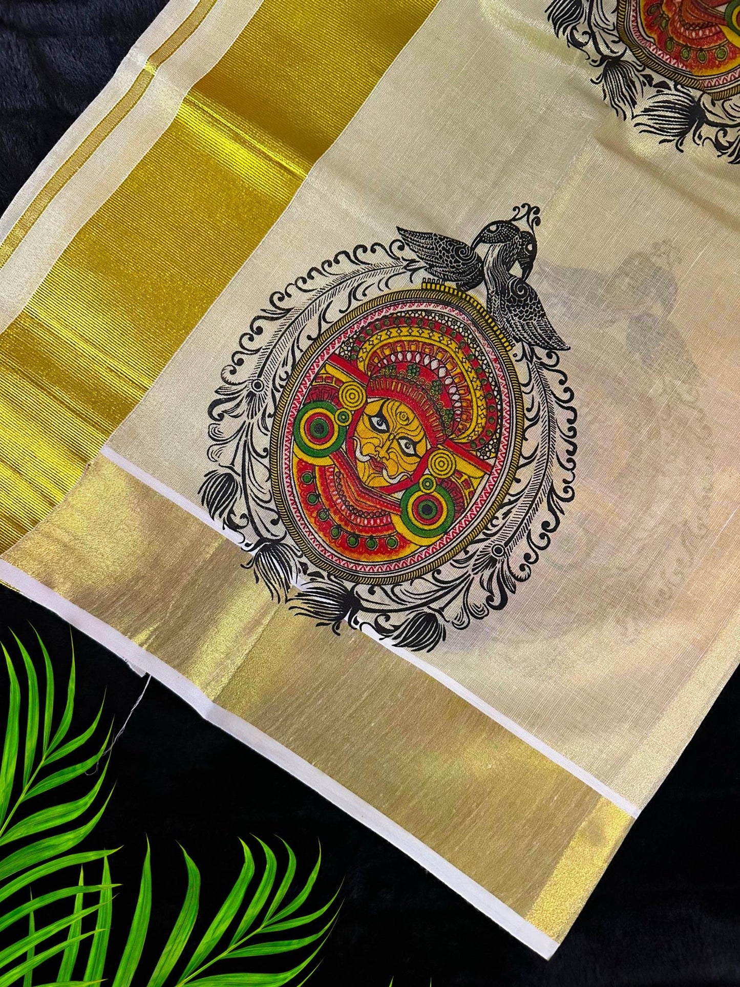 Latest fashion set mundu with golden border(SM-242)