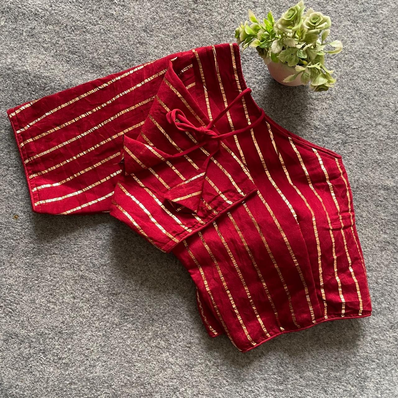 Premium Cotton Blouse with golden stripes(Code:B24)