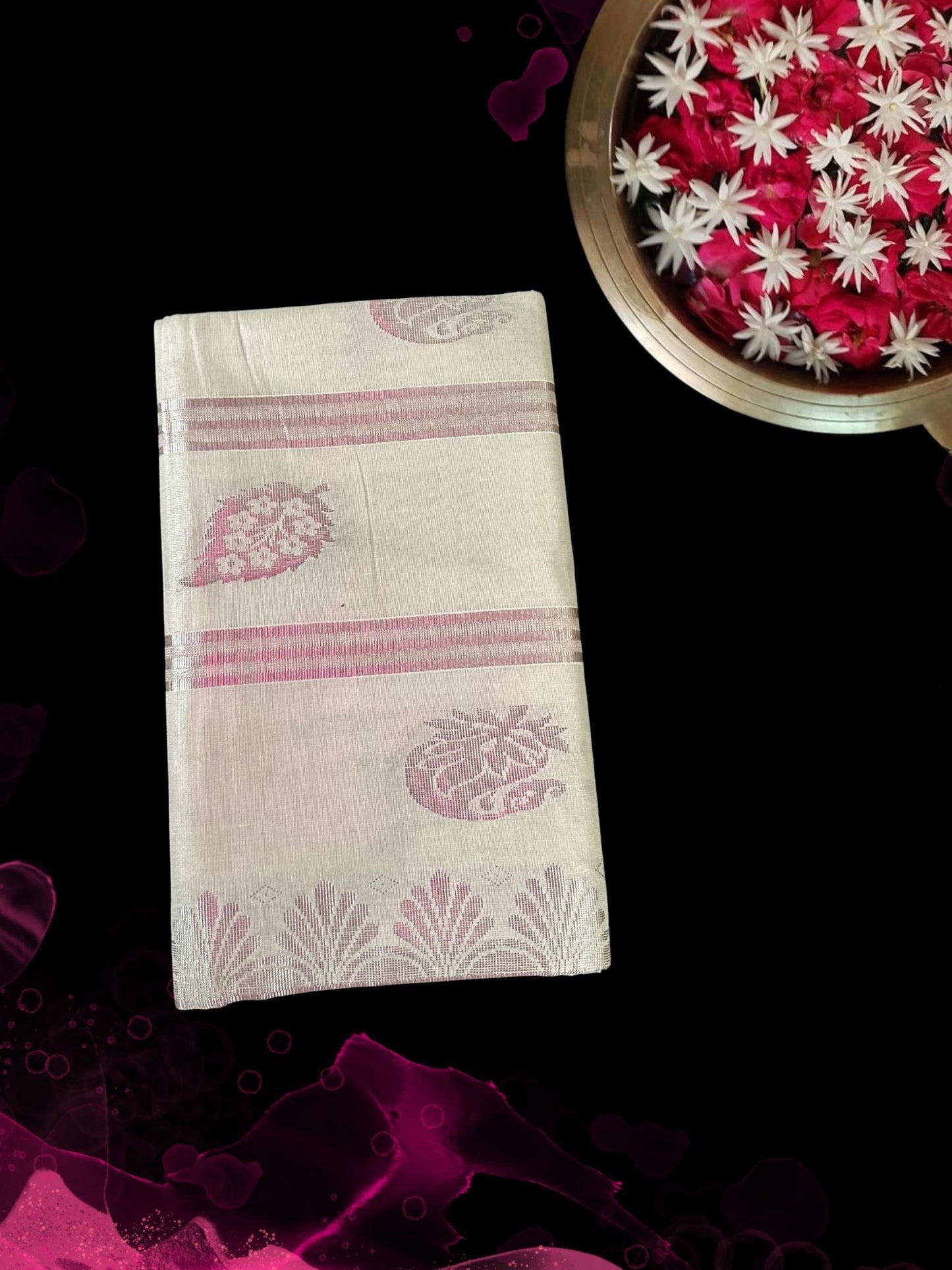 Premium Kasavu saree with embroidery(SAR-228)