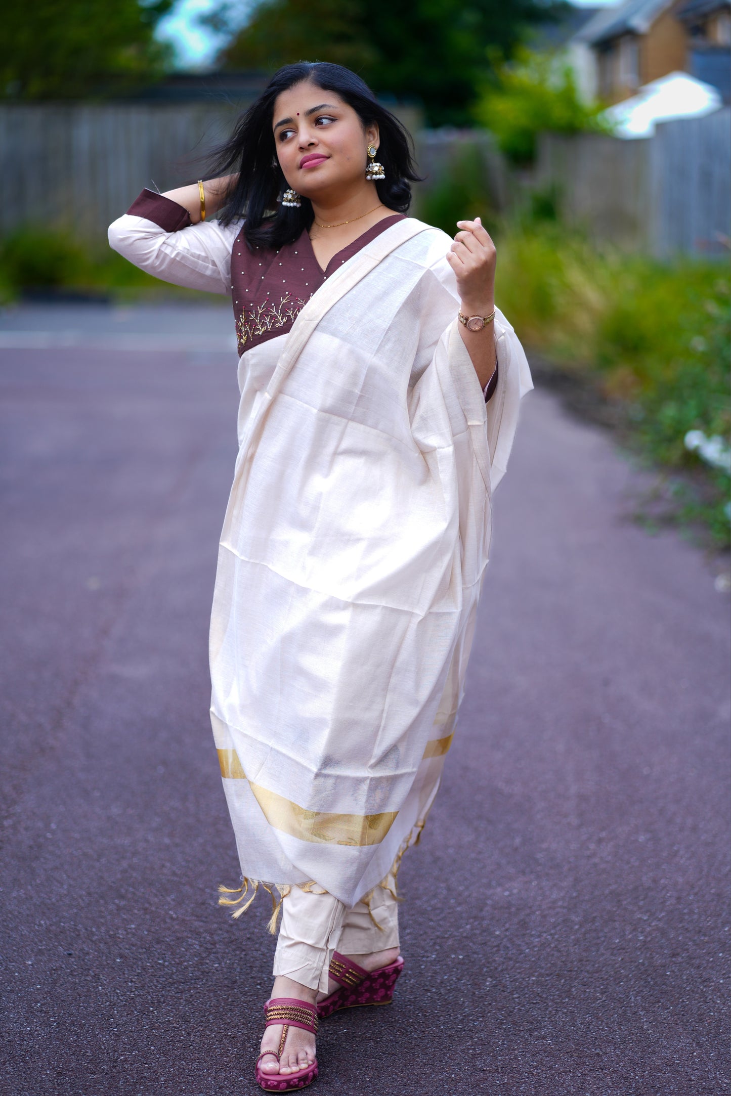 Tissue Kasavu Churidhar (KER-1050)