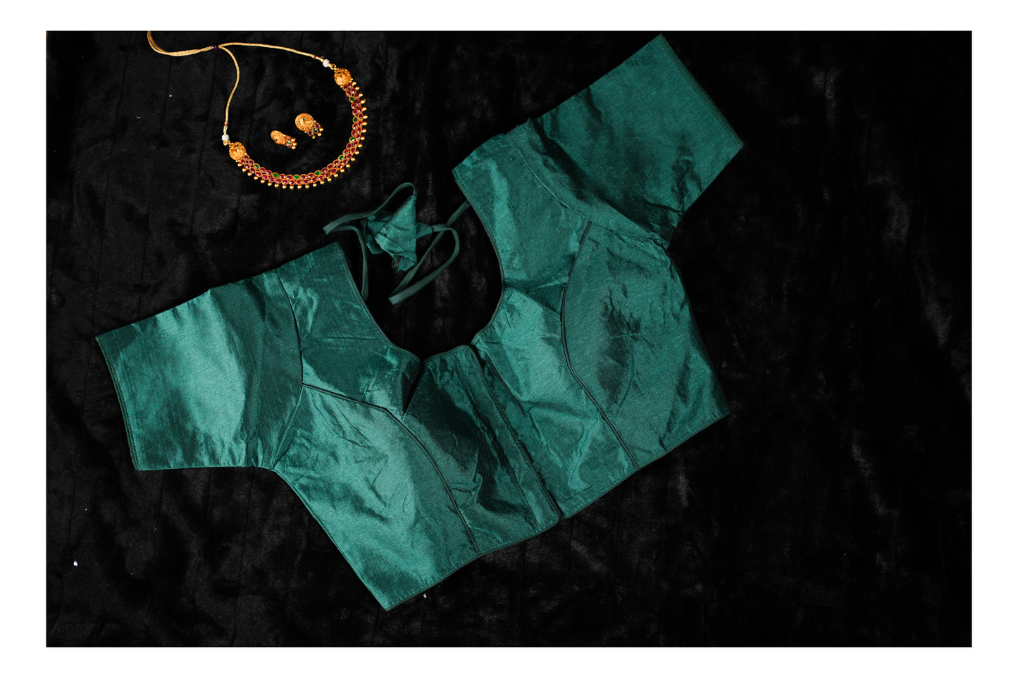 Bottle green blouse (Code:B5)