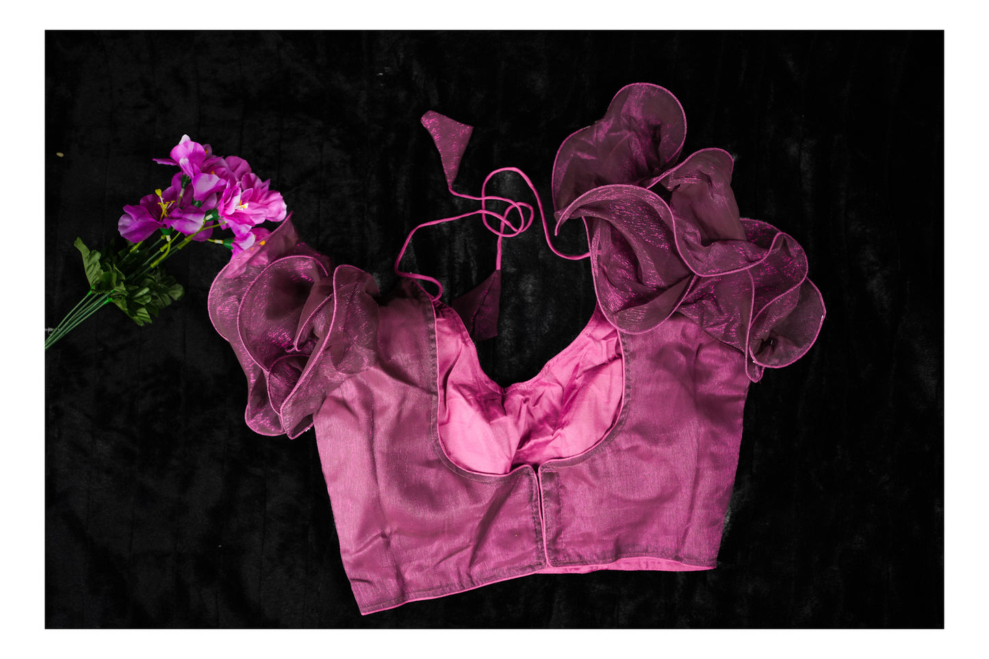Blouse in wine colour and puff sleeves (Code:B9)