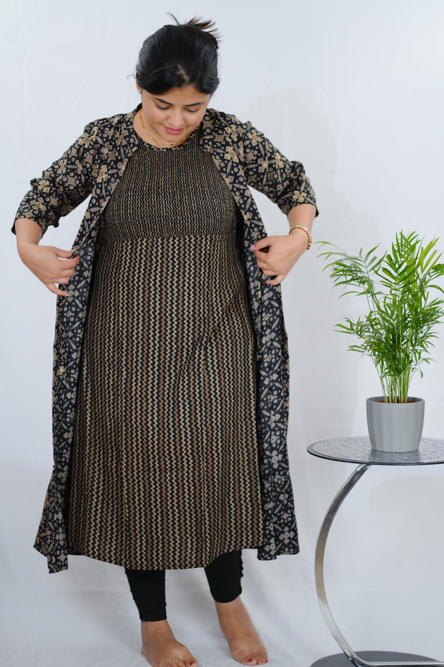 Kurti with Jacket in ever trendy black (KER654)