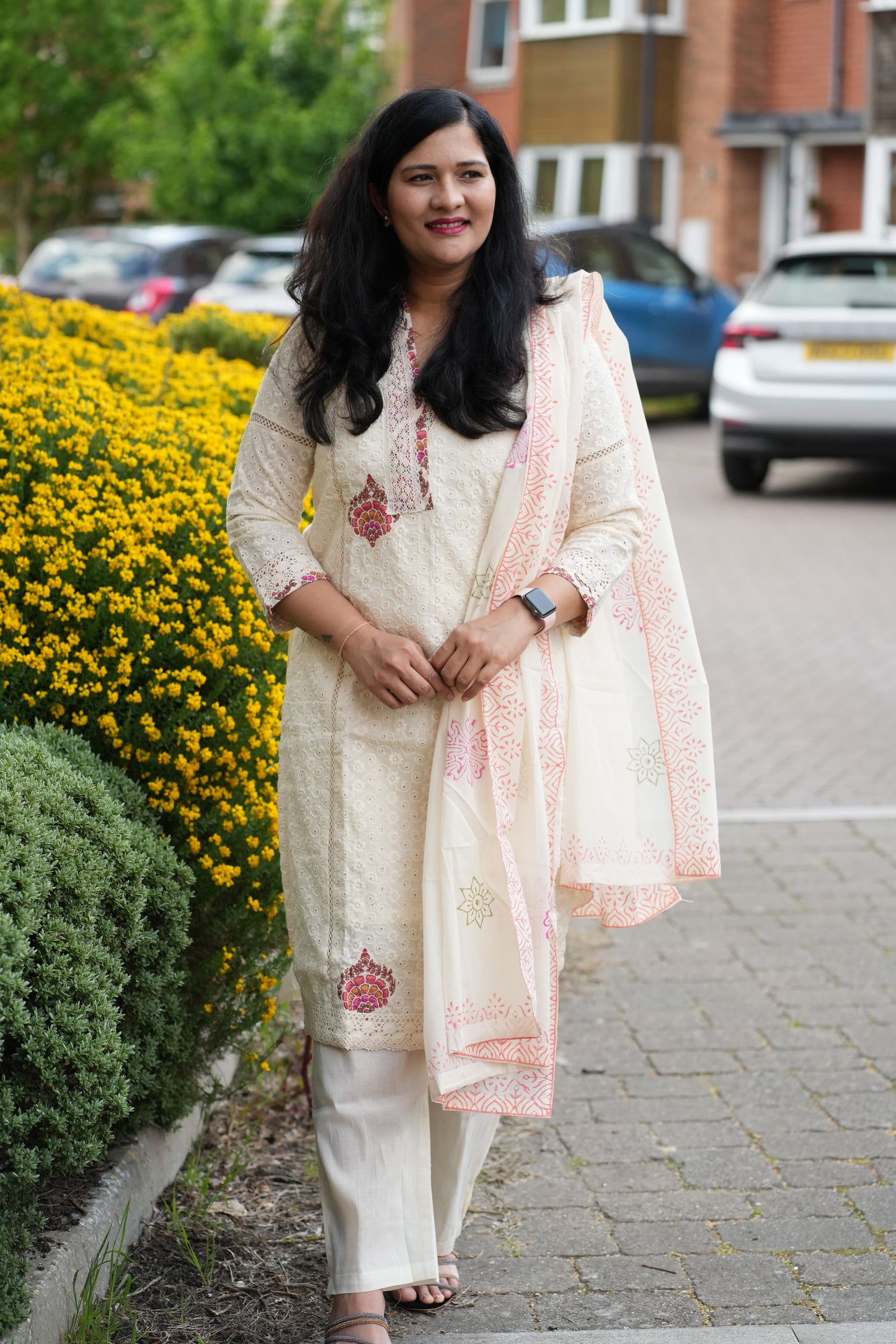 Chikankari suit in off white colour(AMB102)