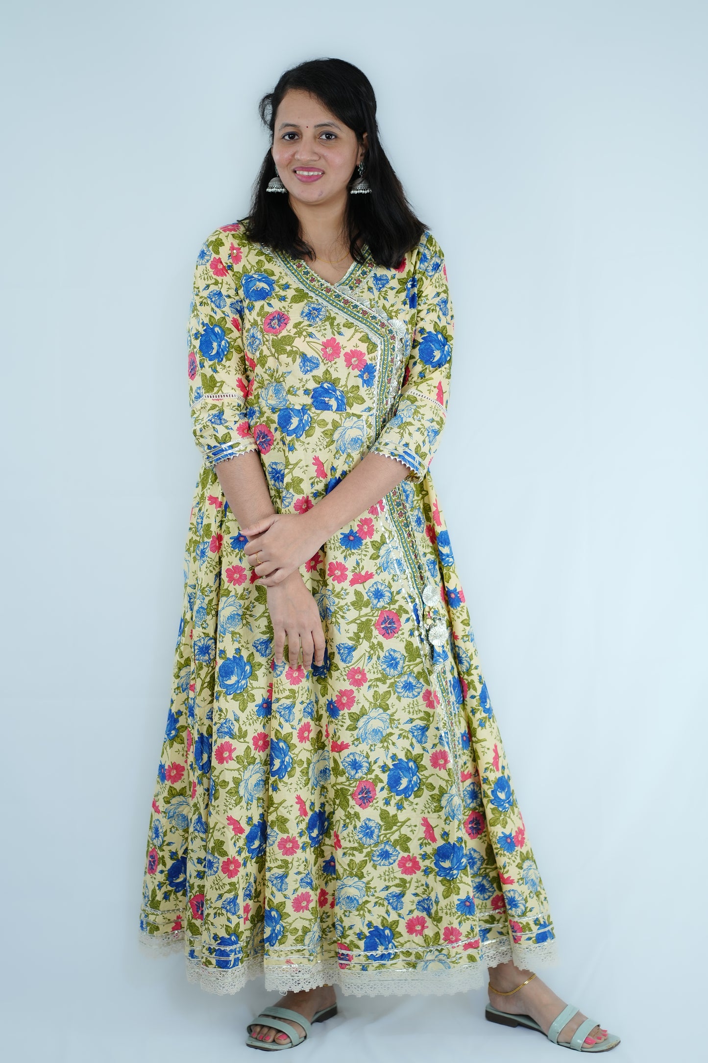 Angrakha Anarkali Kurti Set (Ksh624)