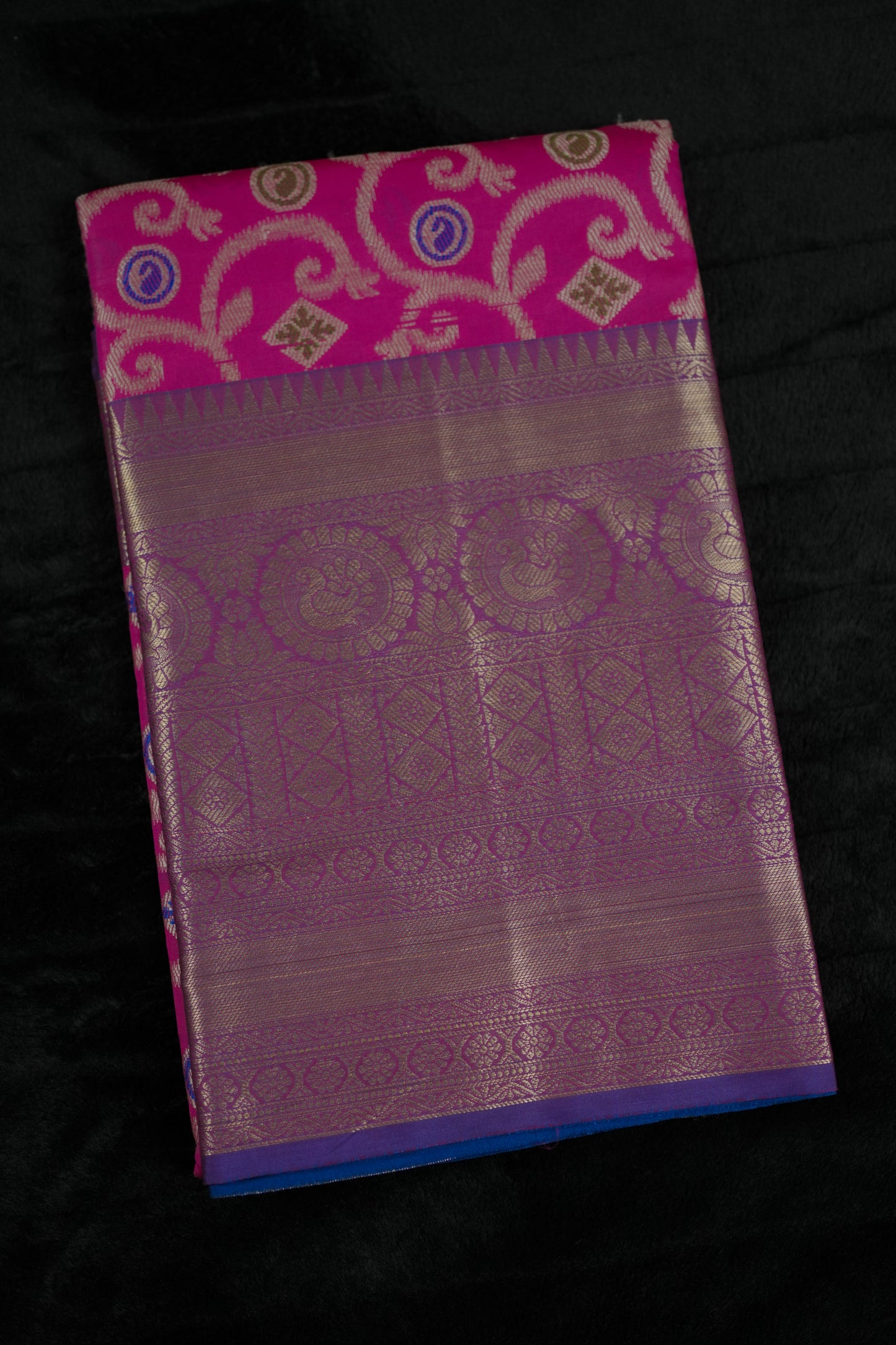 Pink Kanjivaram Silk blend daree with Silver Zari (SAR-1139)
