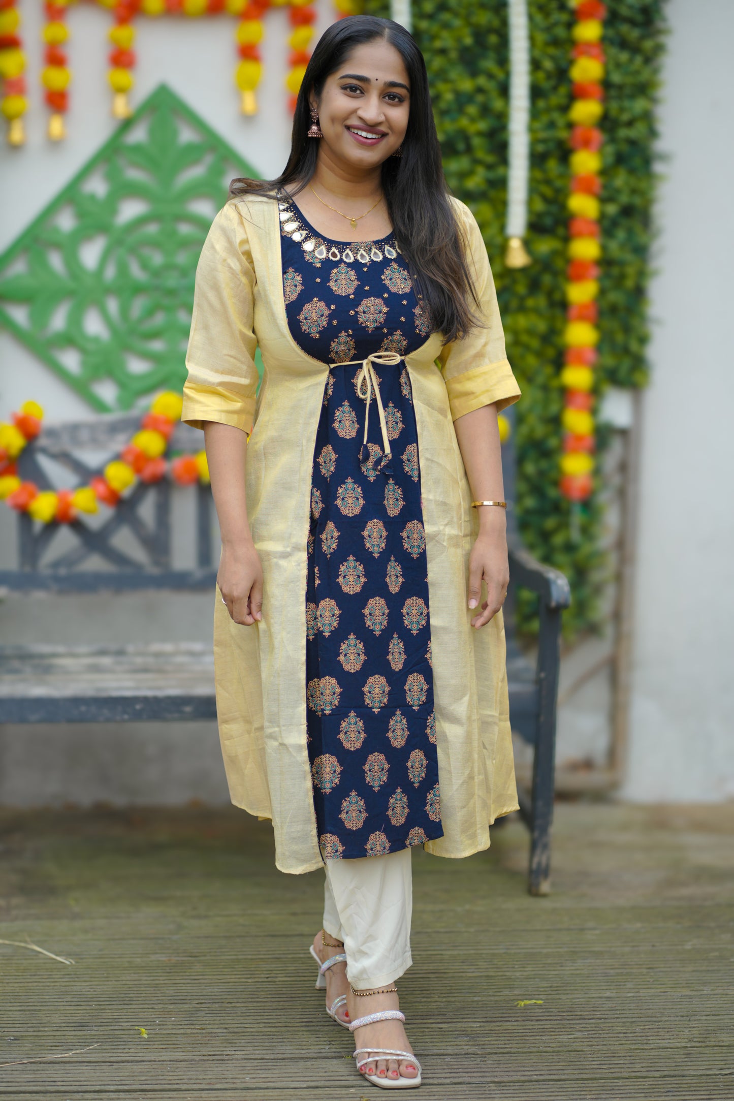 Premium cotton kurti set with Jacket(KER-1134)
