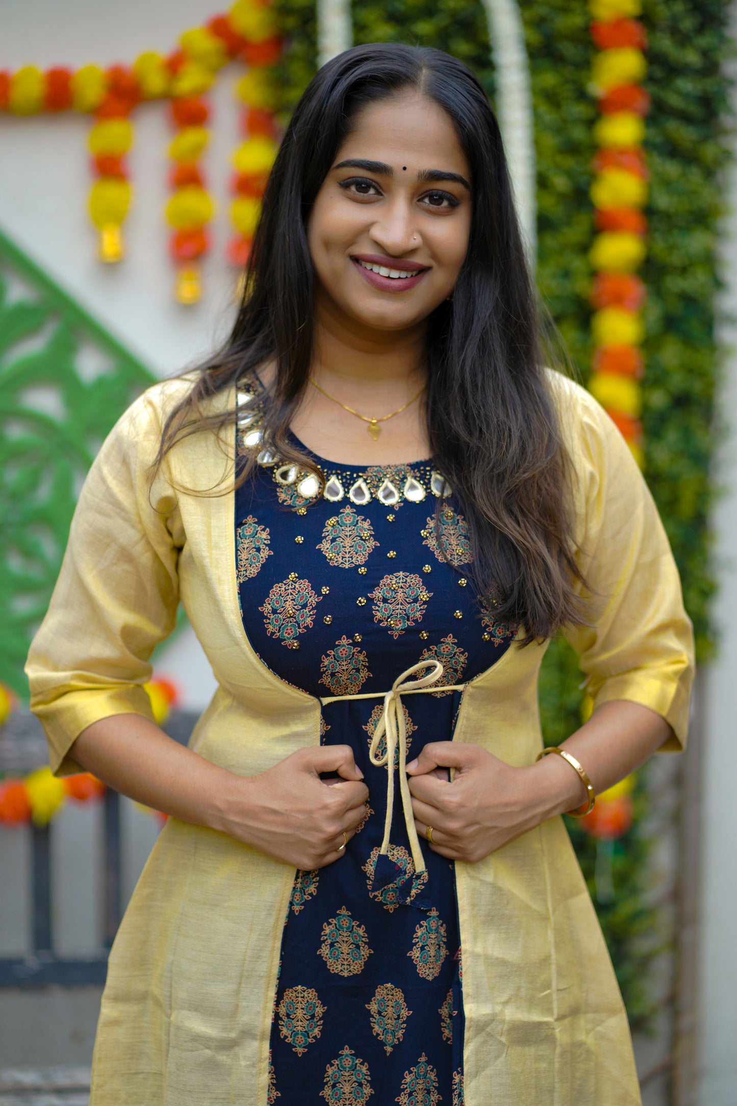 Premium cotton kurti set with Jacket(KER-1134)