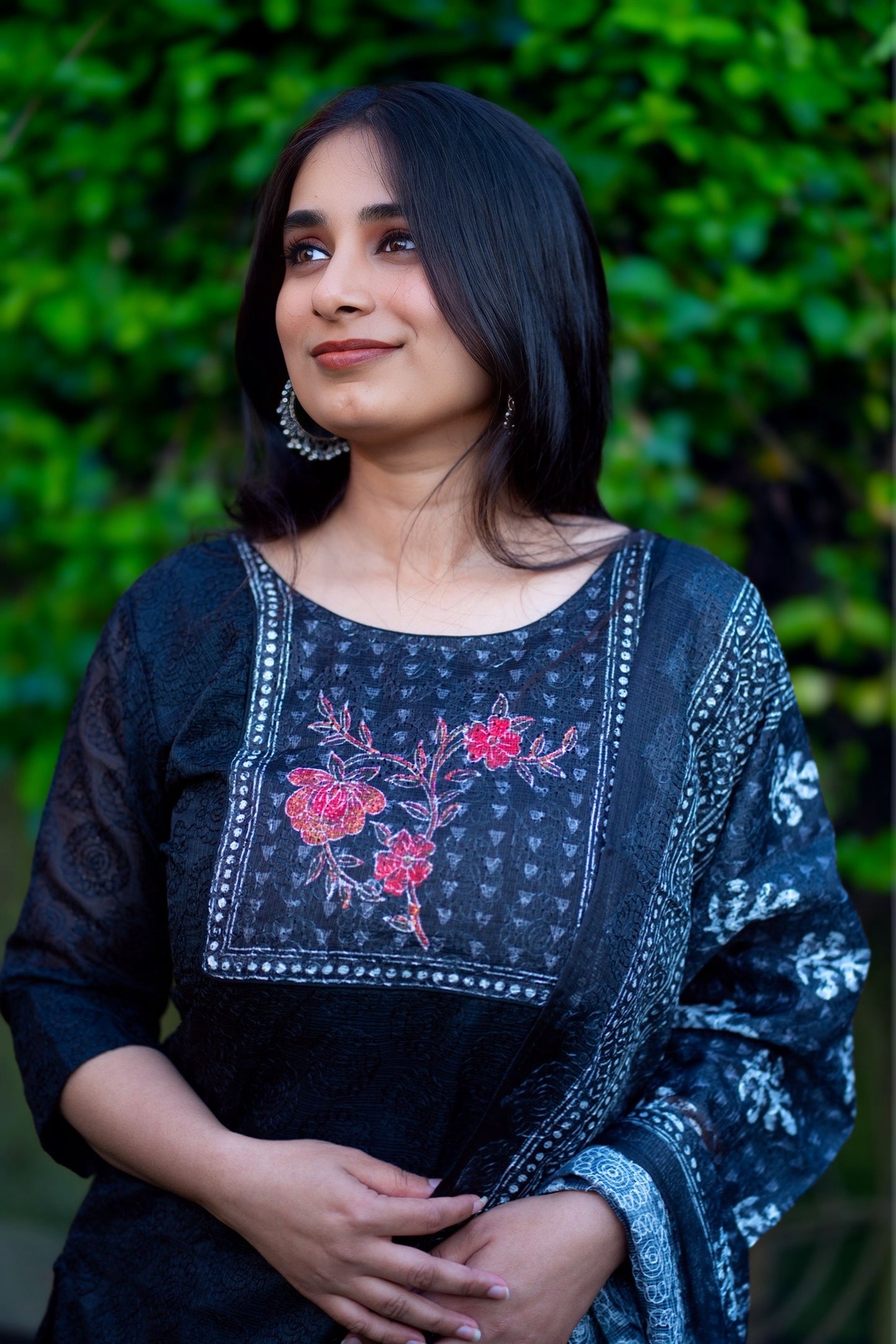 Premium cotton kurti set in shade of black(KER-1094)