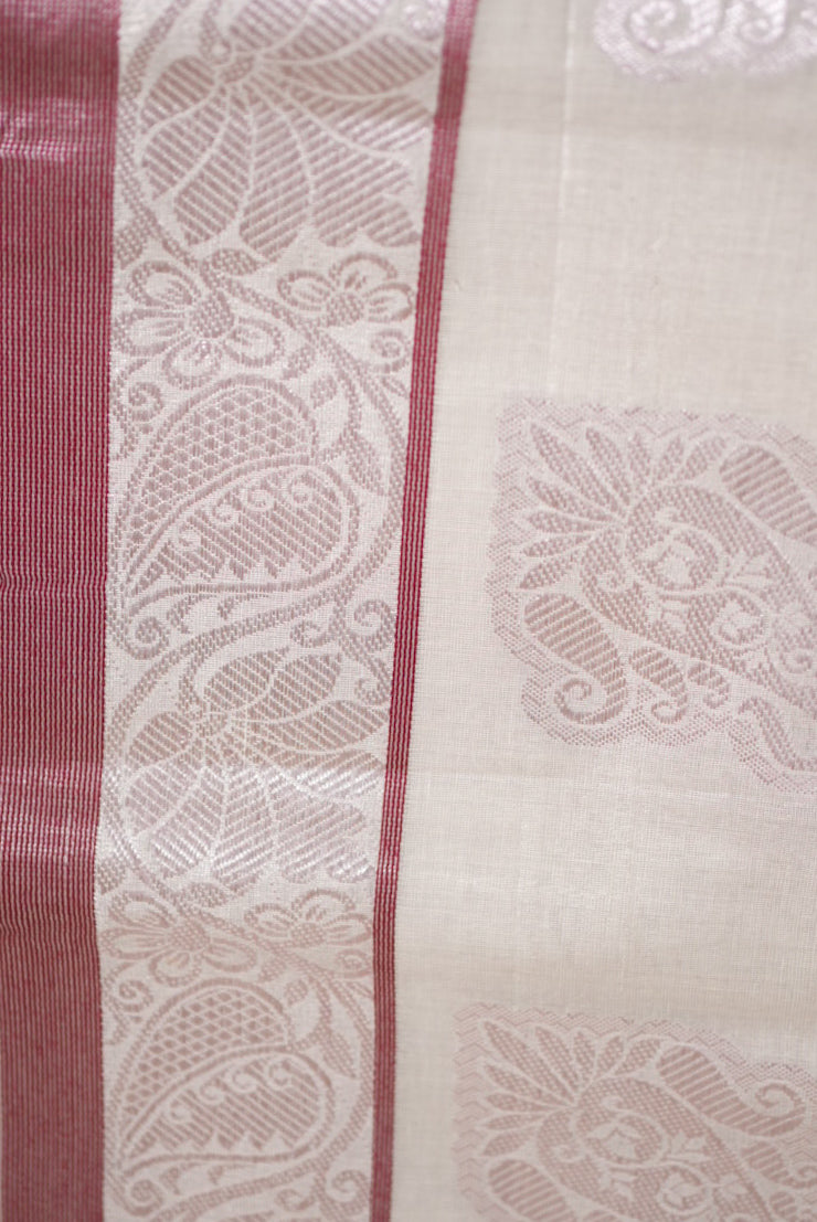 Kasavu rose gold saree(SAR-216)