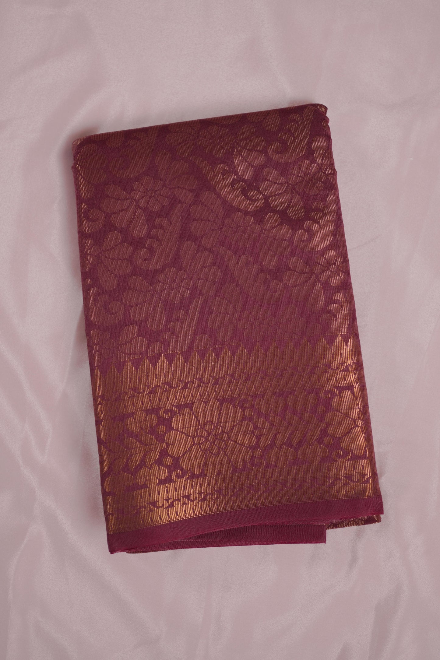 Kancheepuram blend Silk Saree with Gold shade Zari Floral Weavin (SAR-1127)
