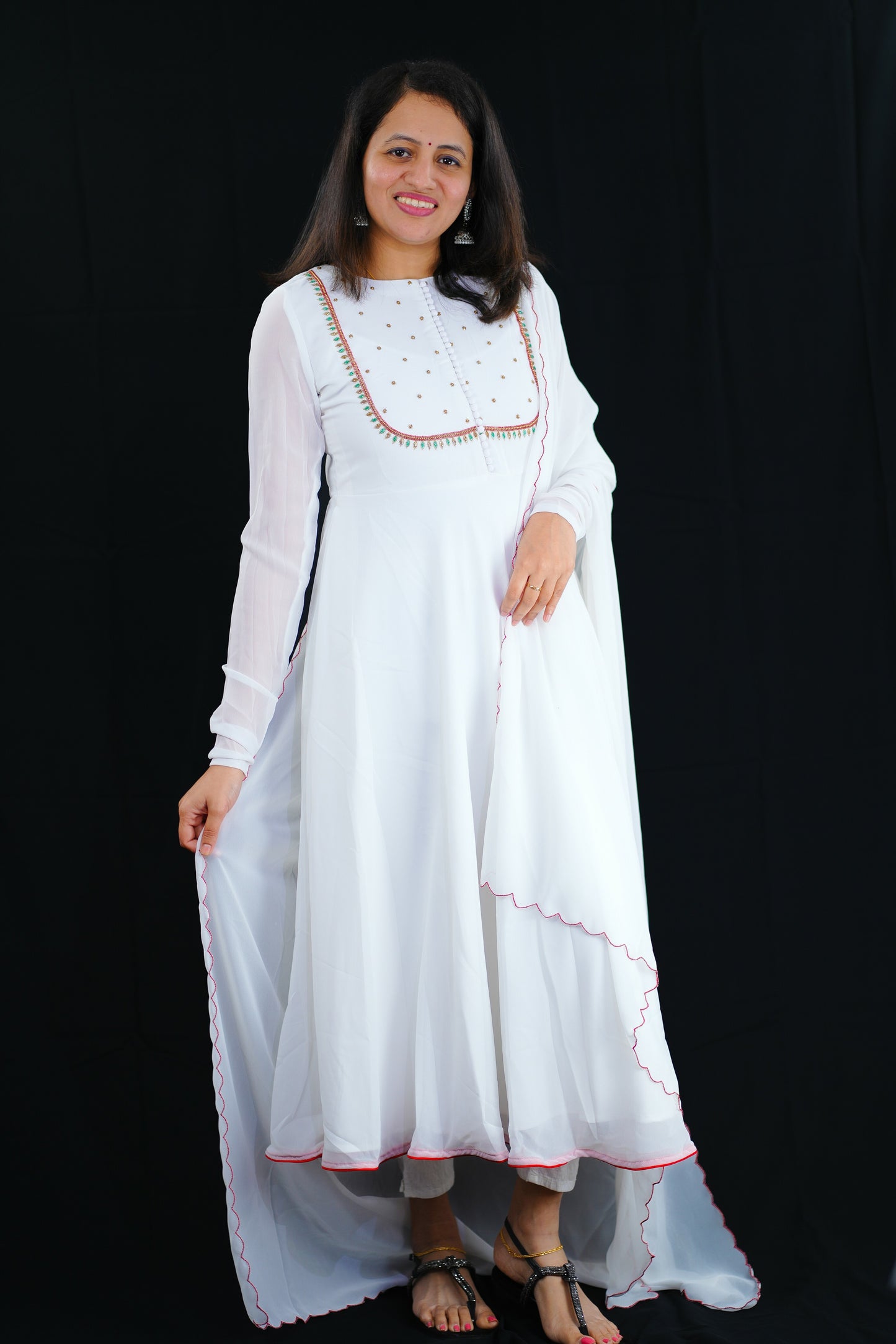 Elegant georgette Anarkali suit - (FST641)