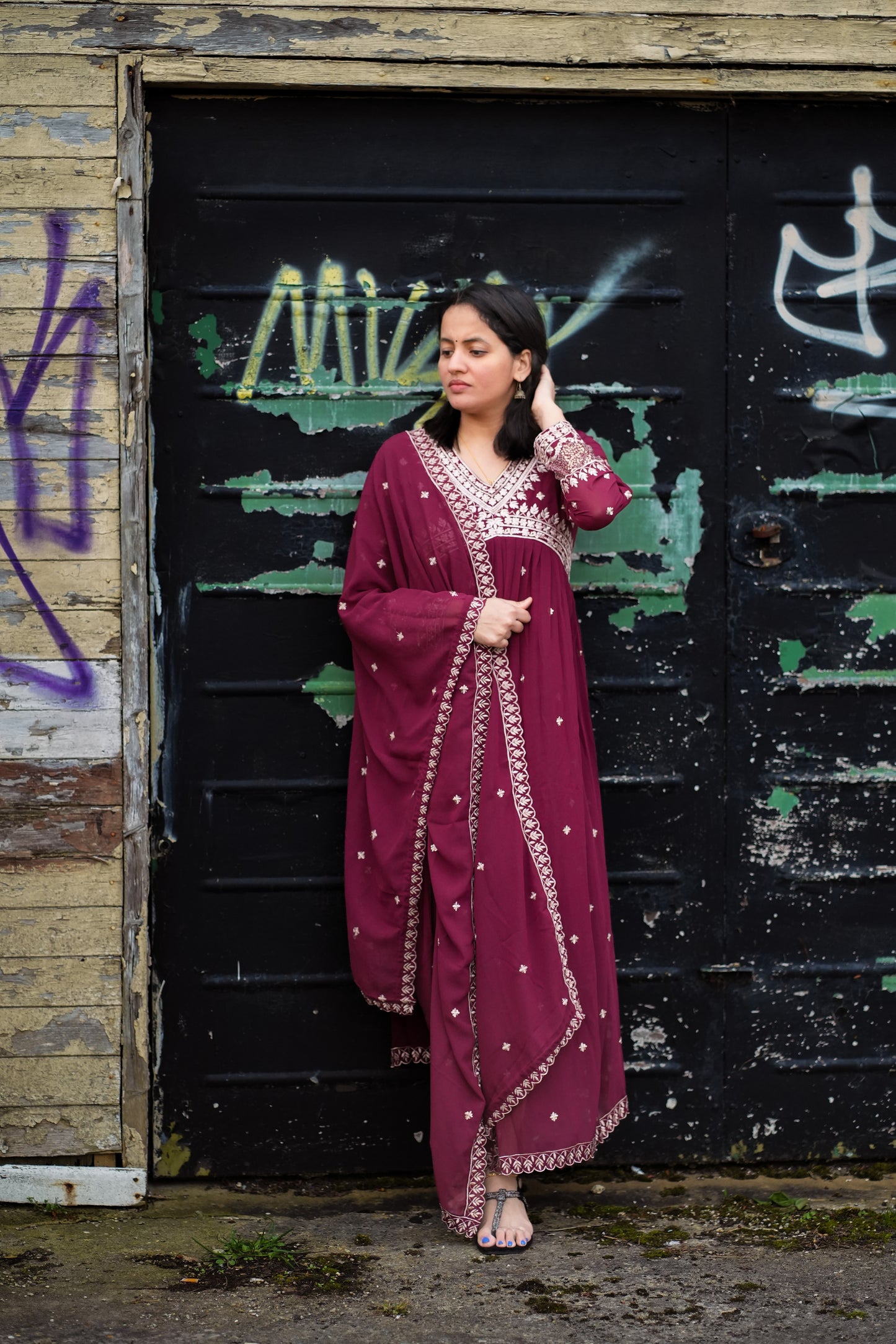 Anarkali Kurti in elegant maroon (KER811)