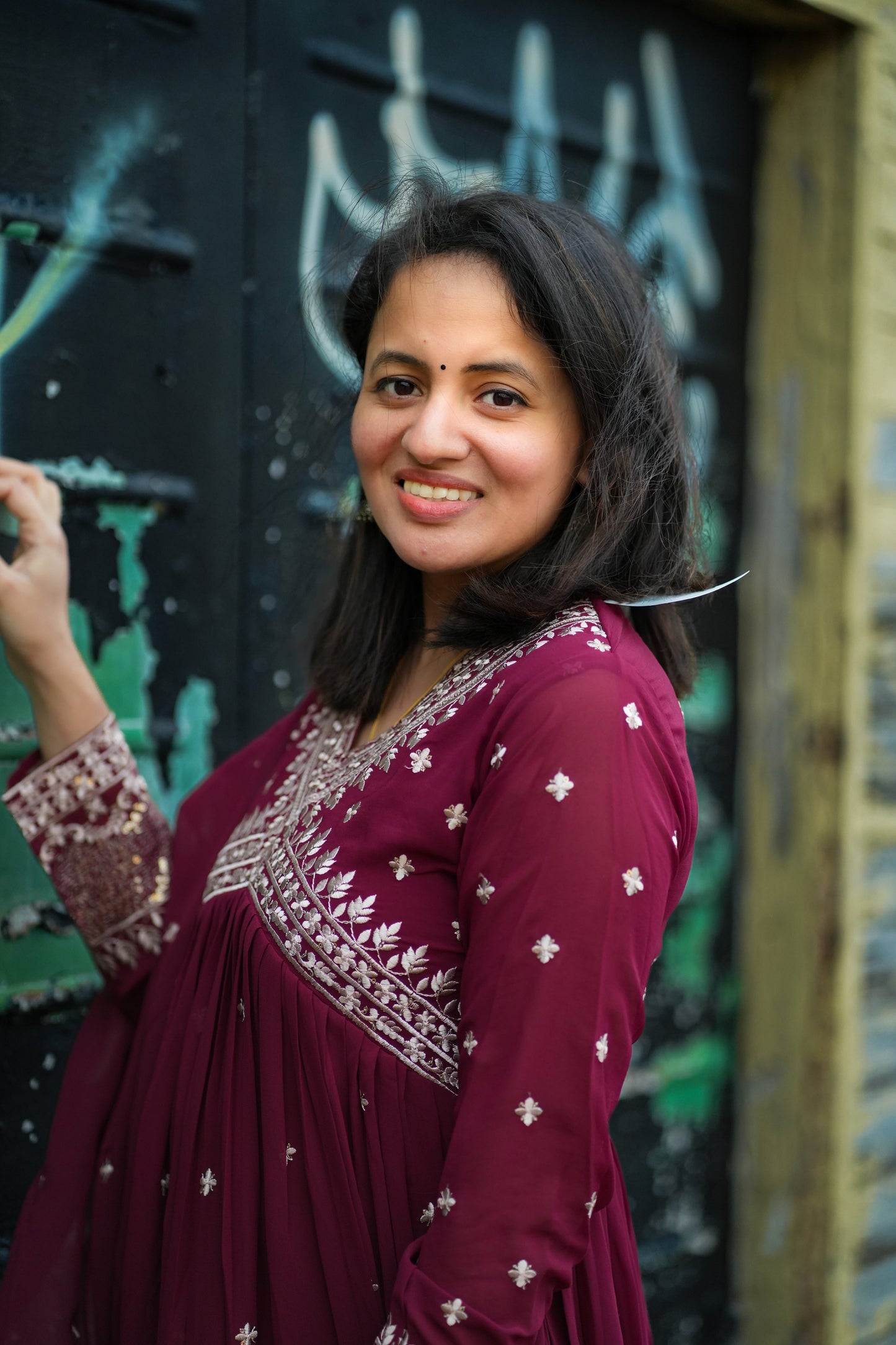 Anarkali Kurti in elegant maroon (KER811)