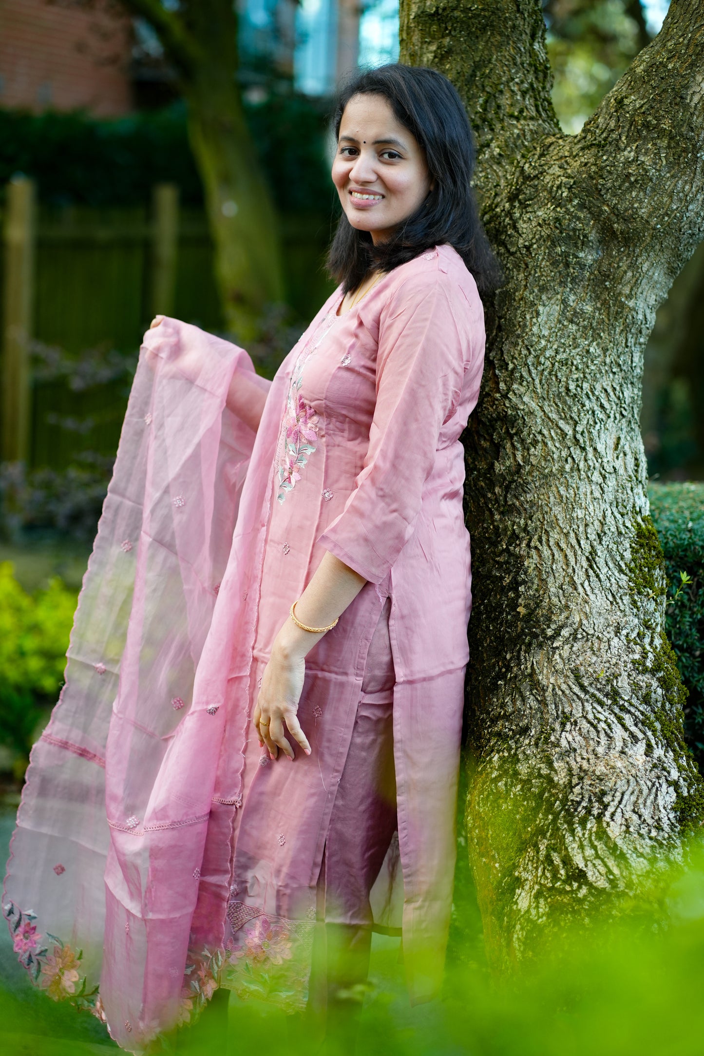 Soft cotton fabric kurti with detailed embroidery (KSH809)