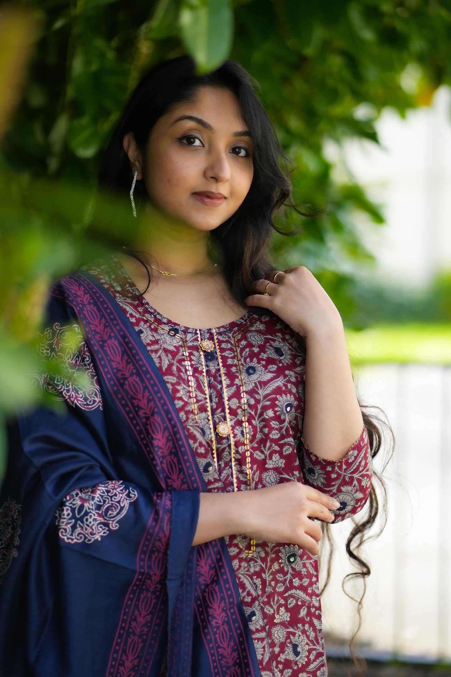 Premium cotton silk kurti set with ajrakh print (KSH847)
