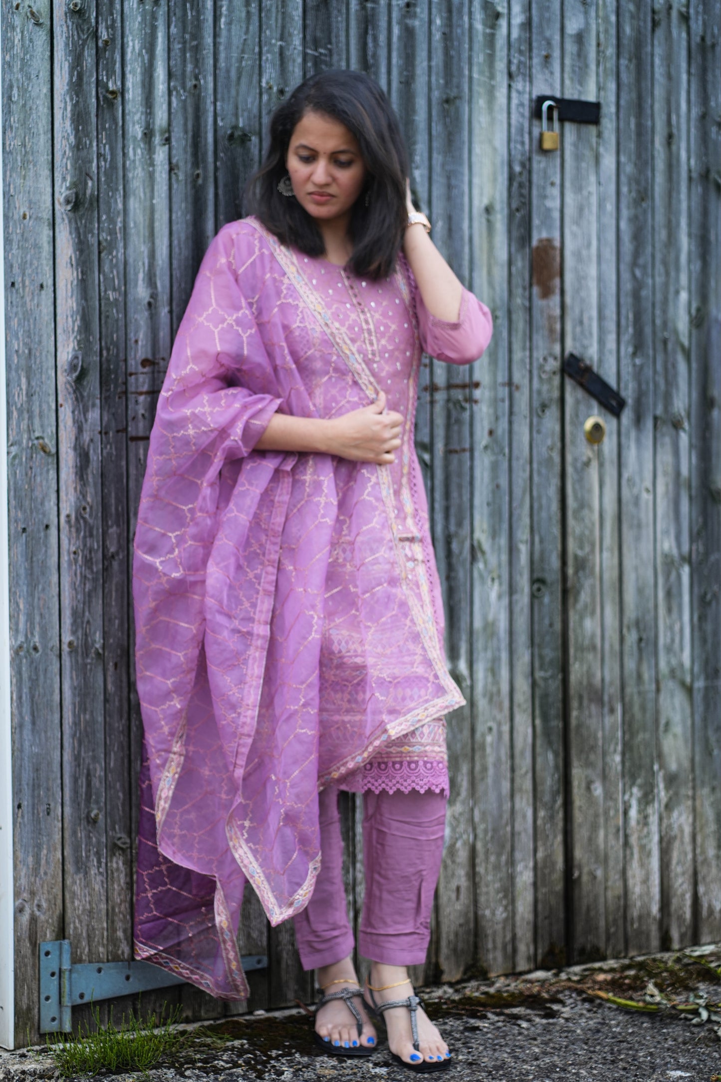 Pakistani style organza Kurti set(KSH880)
