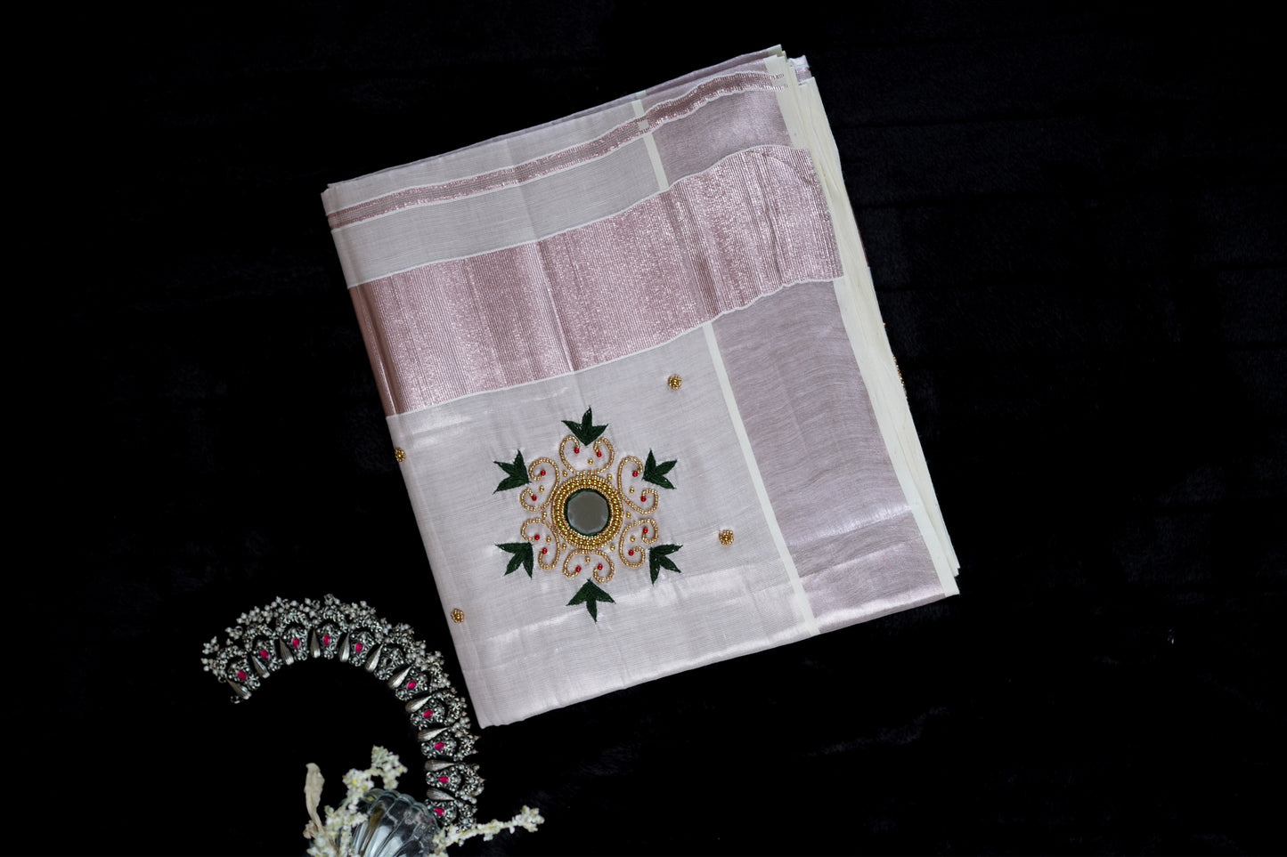 Rose gold kasavu saree(SAR165)