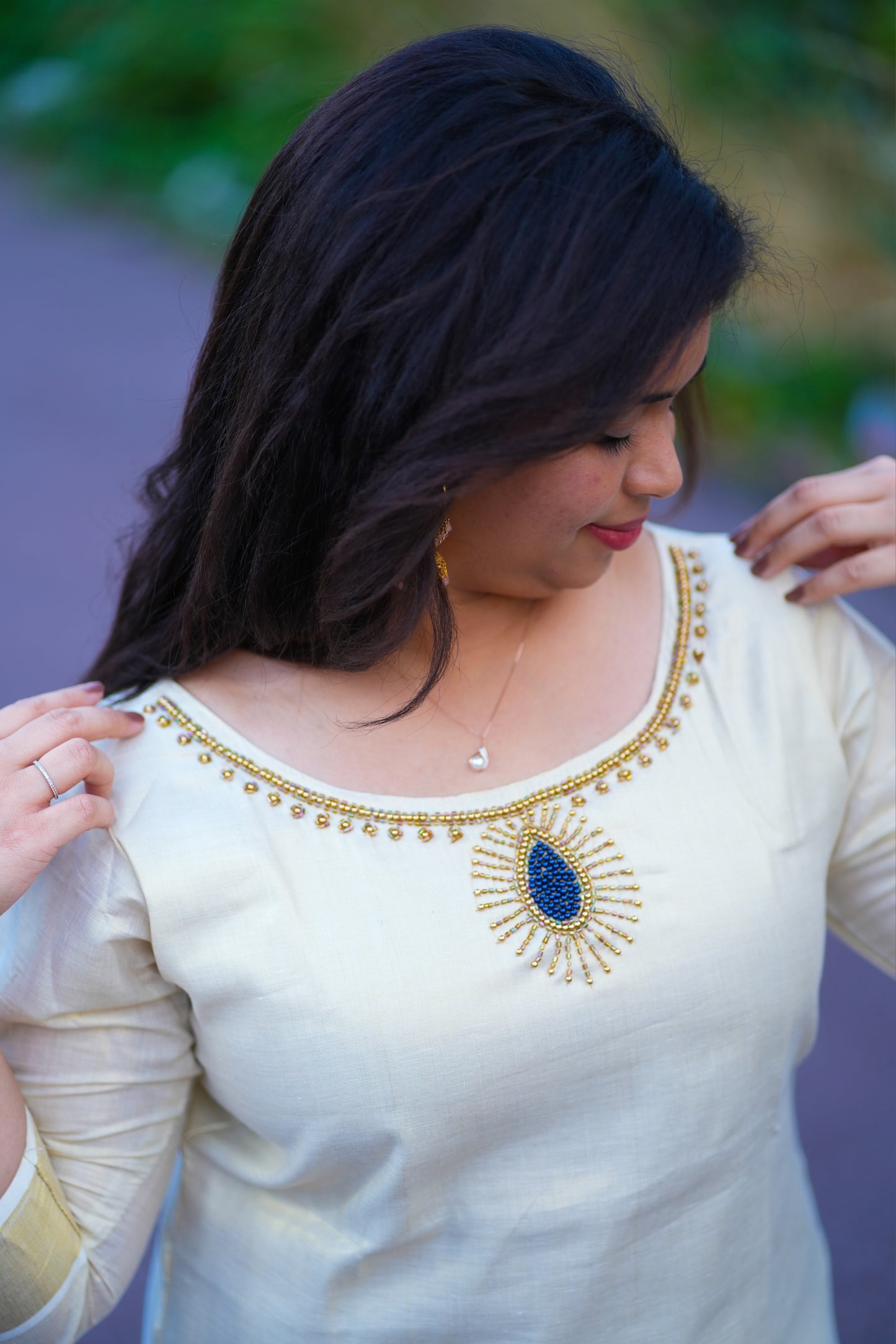 Kasavu tissue Kurti (KER-1014)