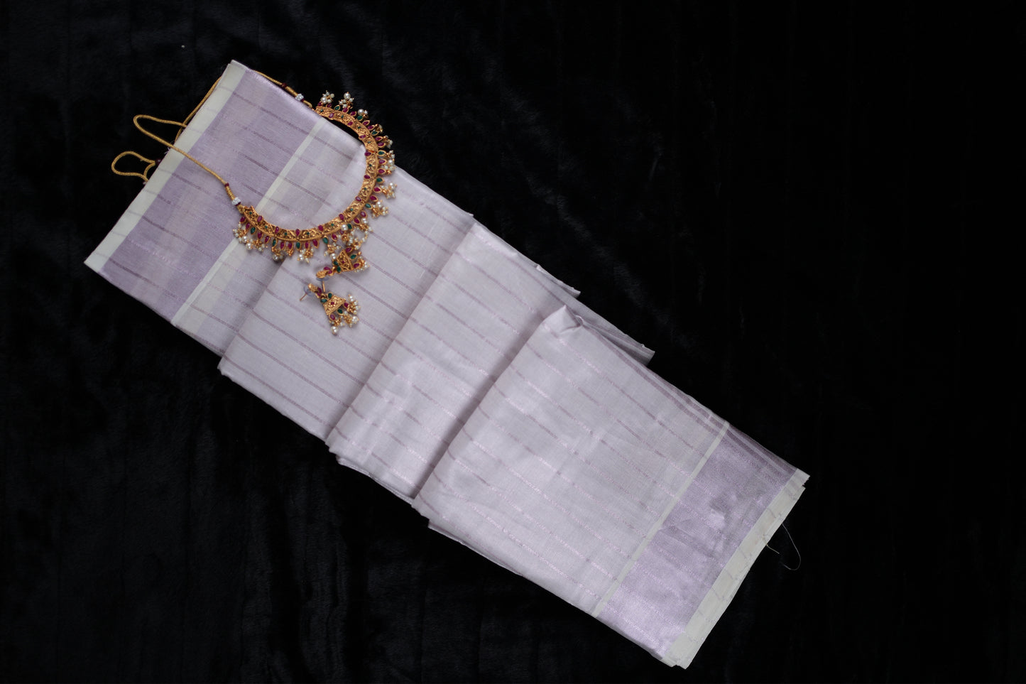 Ready to wear rose gold kasavu saree (SAR157)