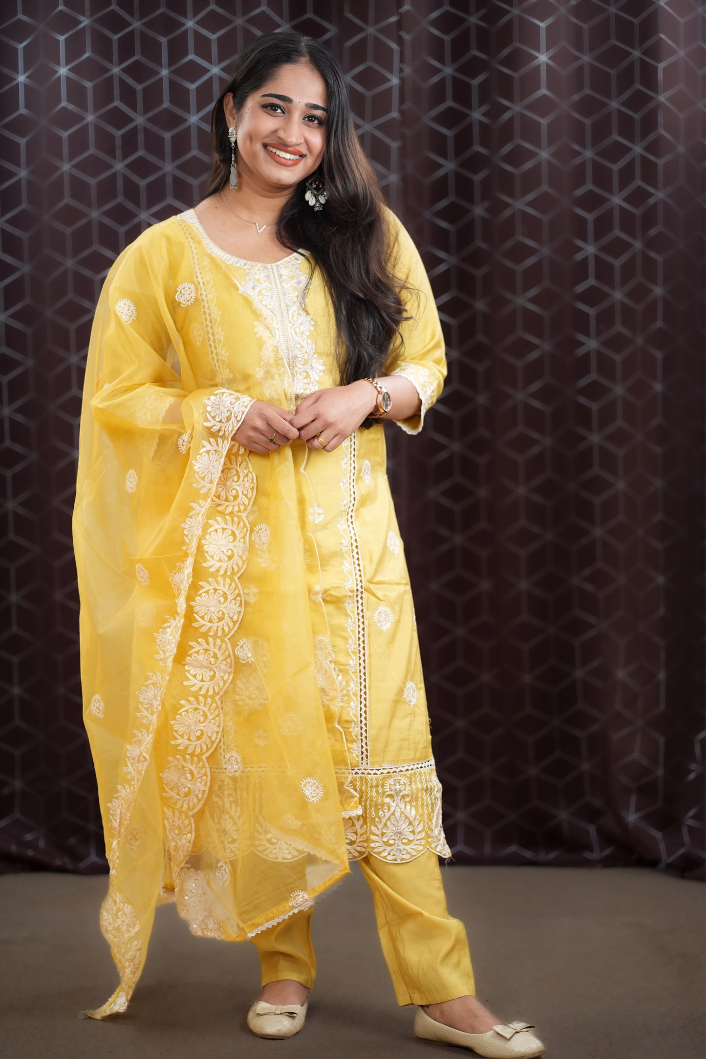 Kurti set in lovely shade of light yellow(KSH-1008)