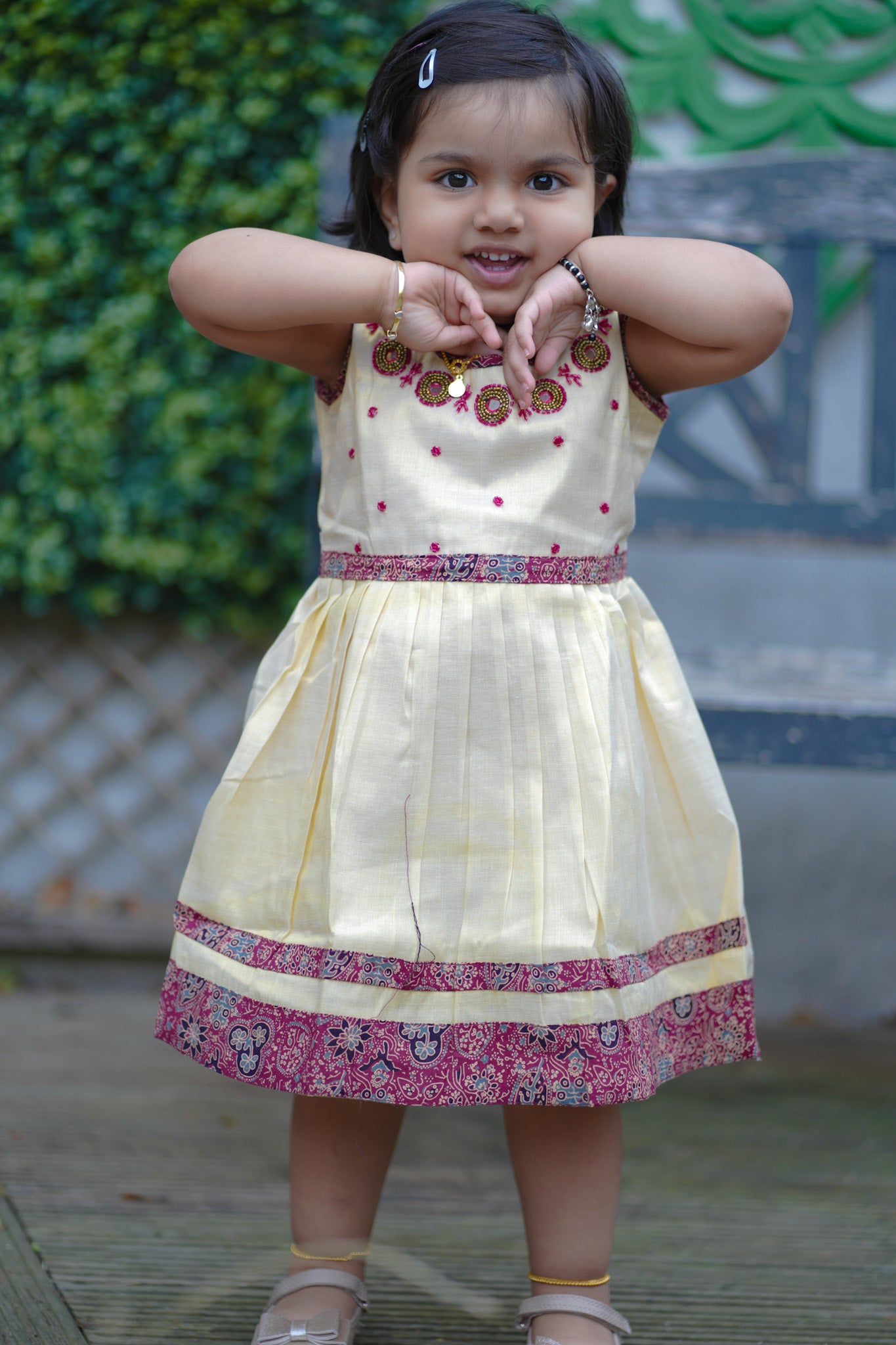 Baby Frock in Kasavu fabric (KCW-201)