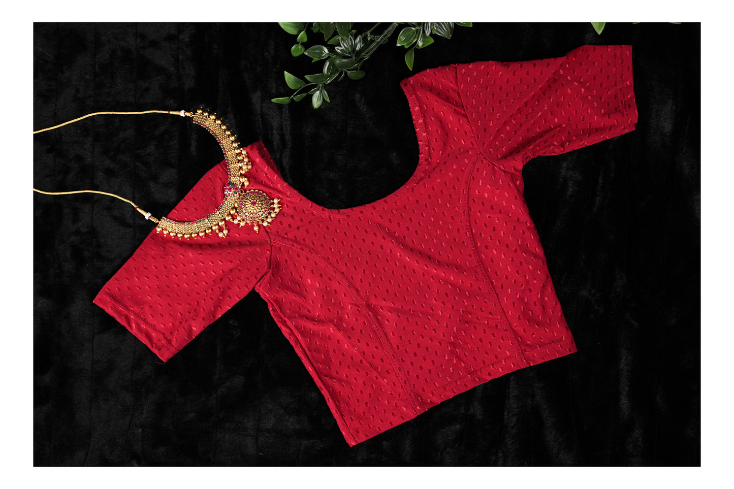 Stretchable blouse in maroon colour (Code:B12)