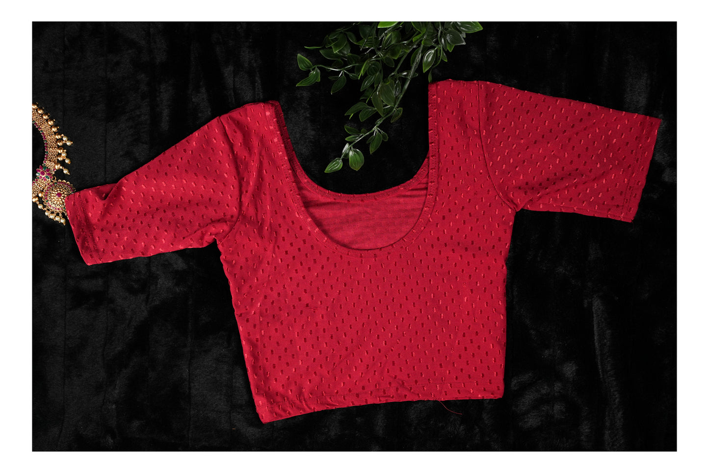 Stretchable blouse in maroon colour (Code:B12)